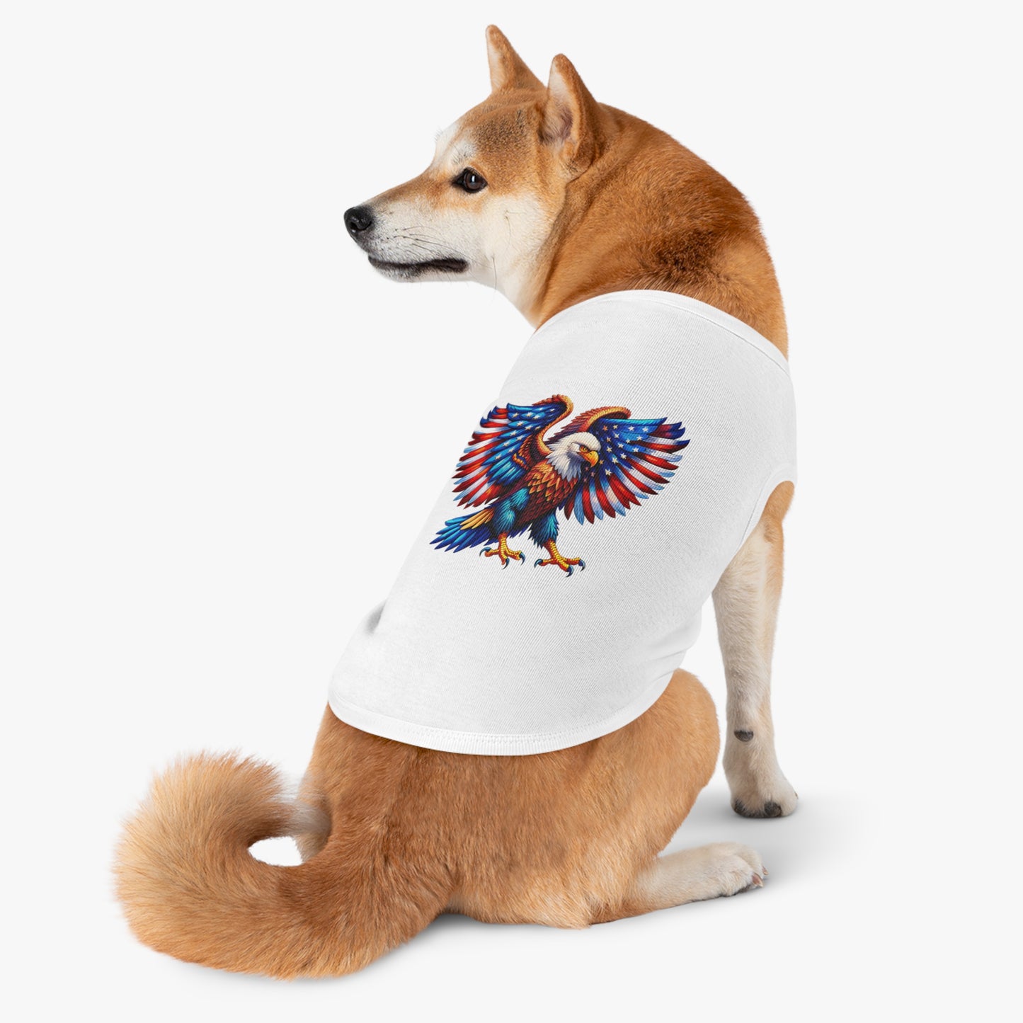 Princess Grace Patriotic Eagle Pet Tank Top Stylish & Comfortable Dog Apparel for Celebrations