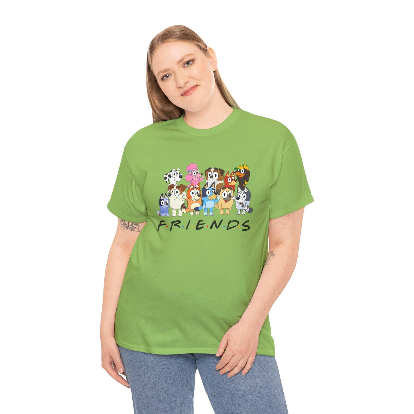 Princess Grace Bluey Friends Cartoon Unisex Heavy Cotton Tee Fun & Playful Design