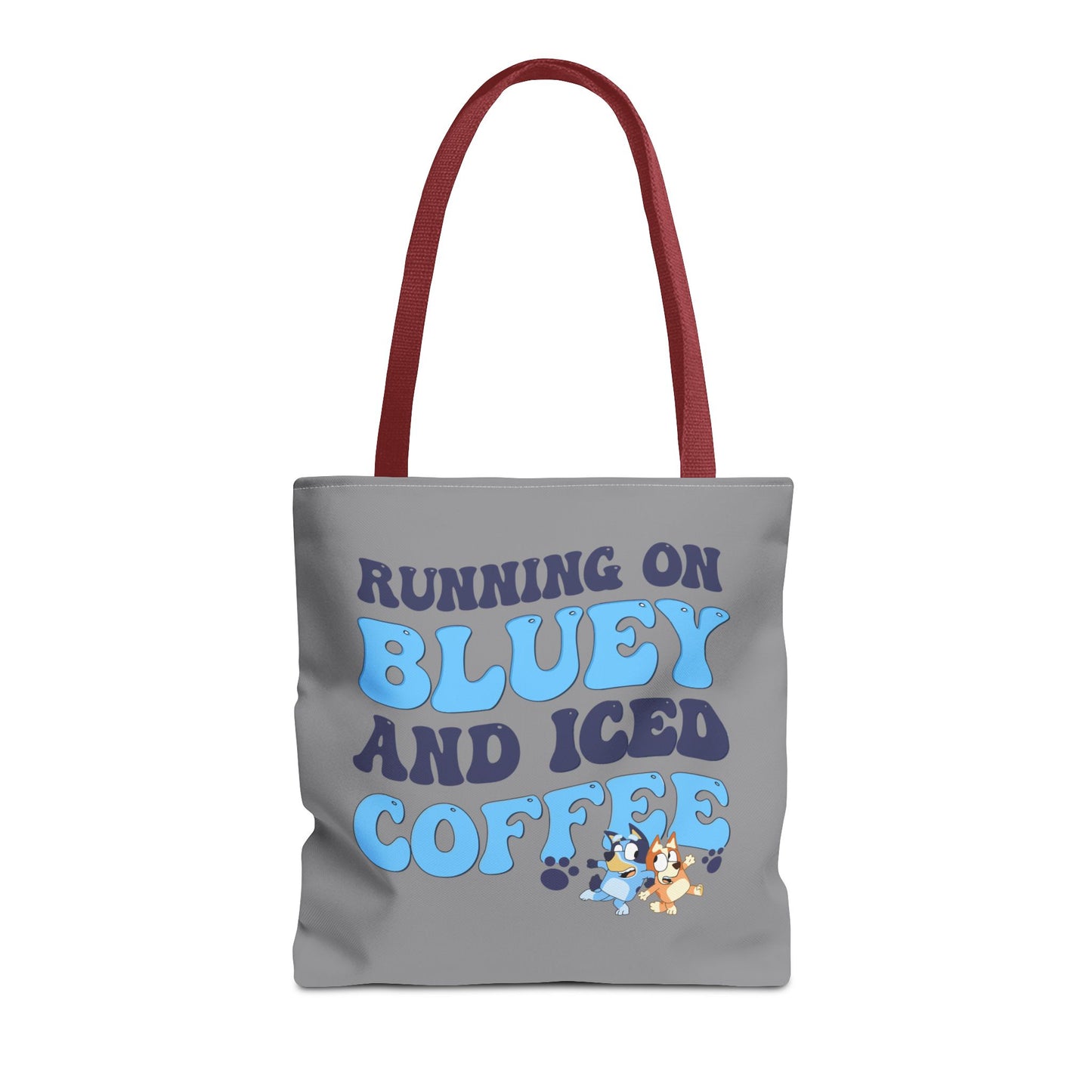Princess Grace Running on Bluey and Iced Coffee Tote Bag Fun & Functional Everyday Bag