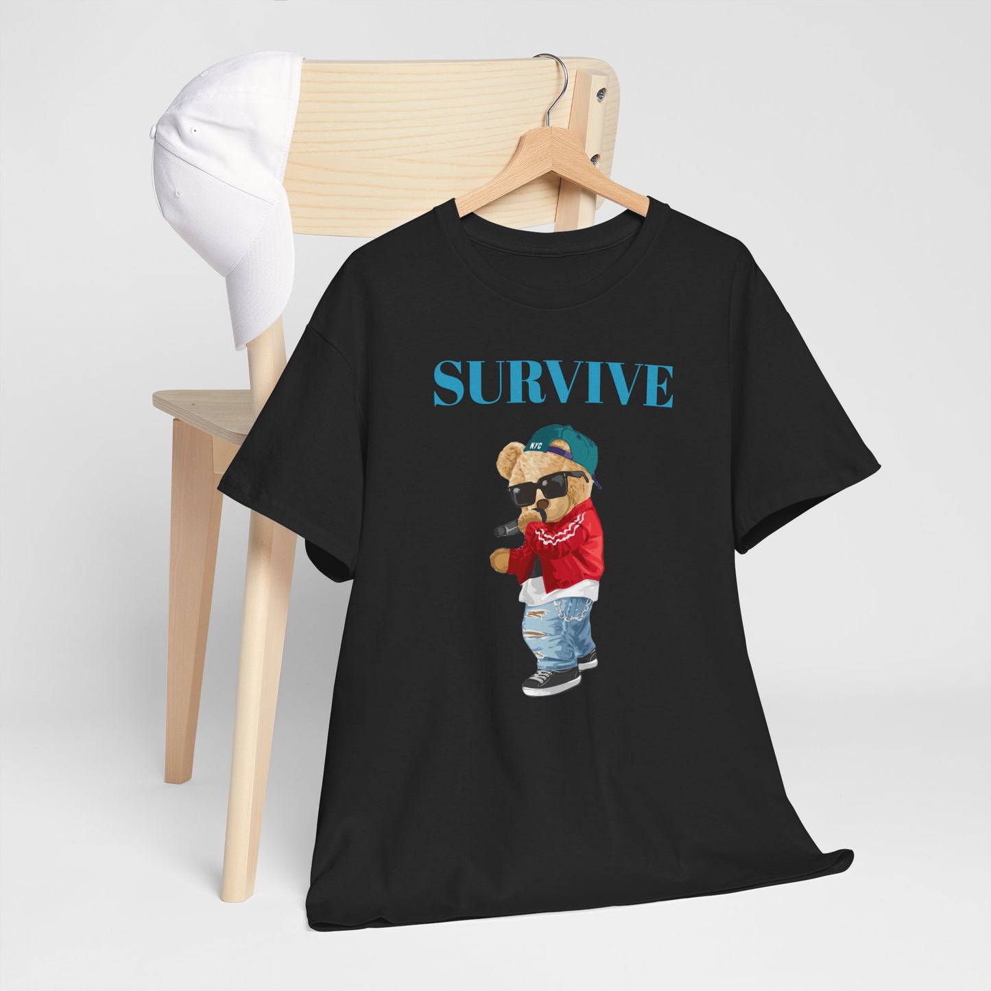 Princess Grace Survive Bear Unisex Heavy Cotton Tee Trendy Casual Wear