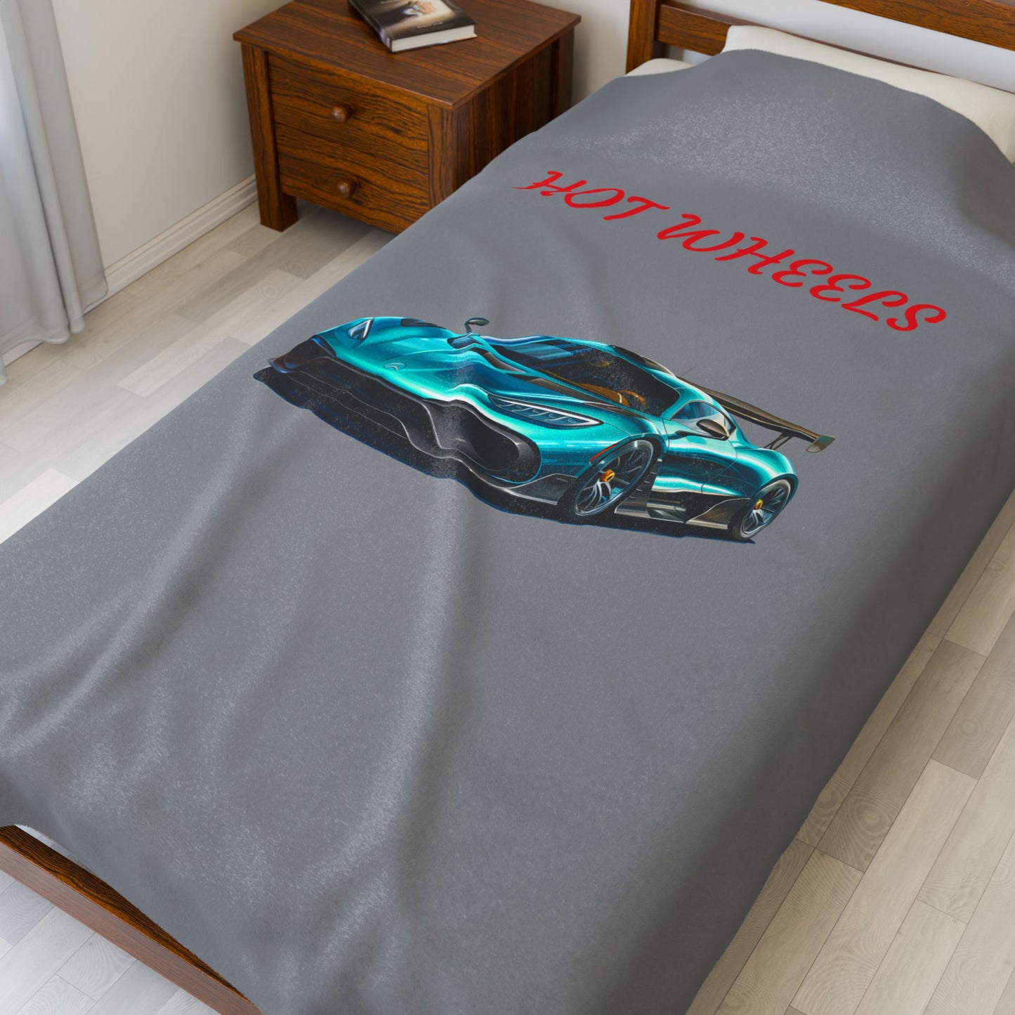 Princess Grace Hot Wheels Velveteen Plush Blanket Perfect for Car Enthusiasts