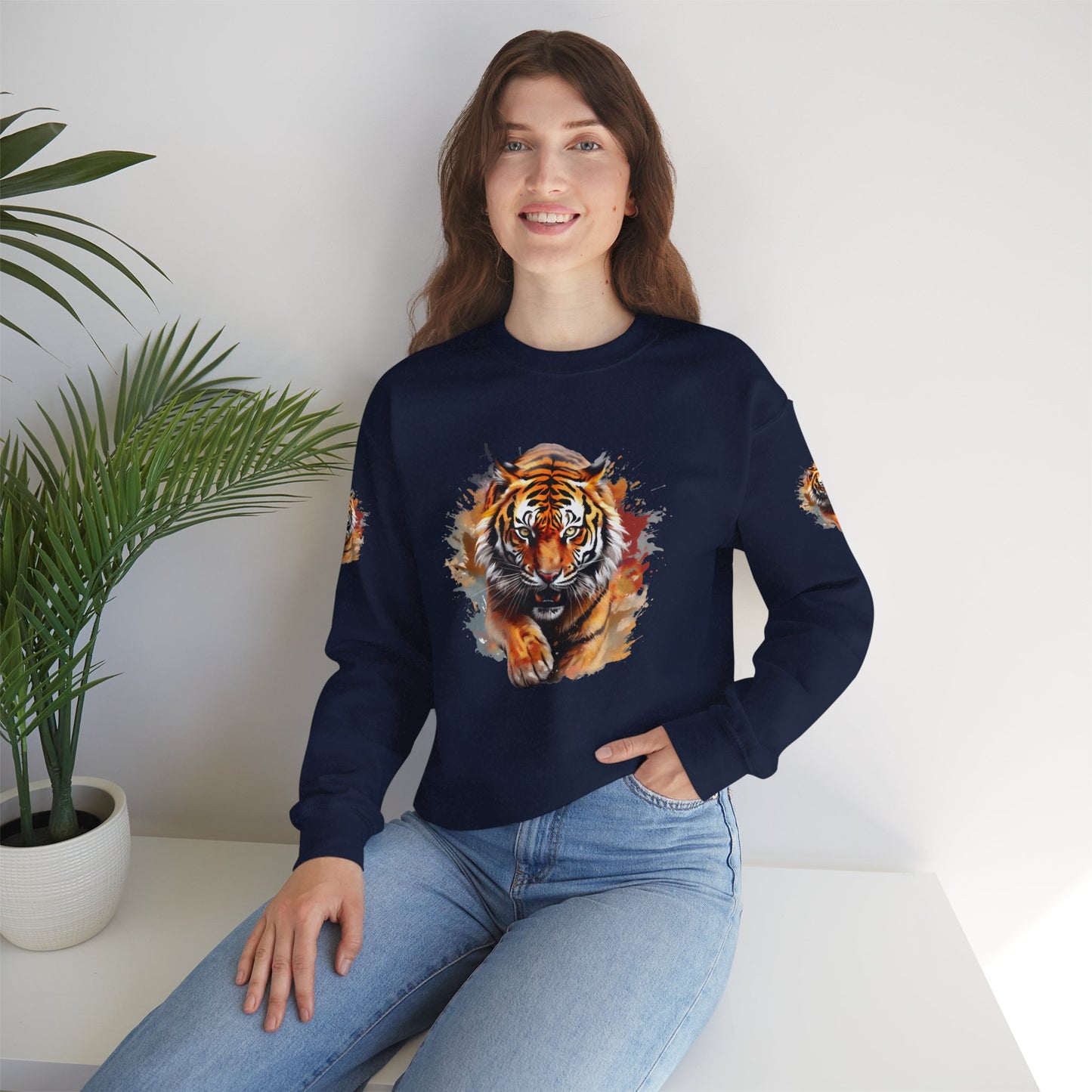 Princess Grace Majestic Tiger Unisex Heavy Blend Crewneck Sweatshirt