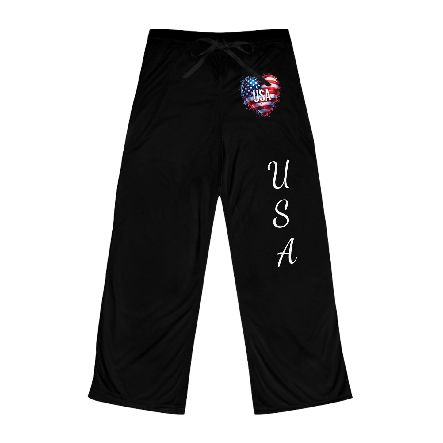 Princess Grace Patriotic Pajama Pants with USA Heart Design