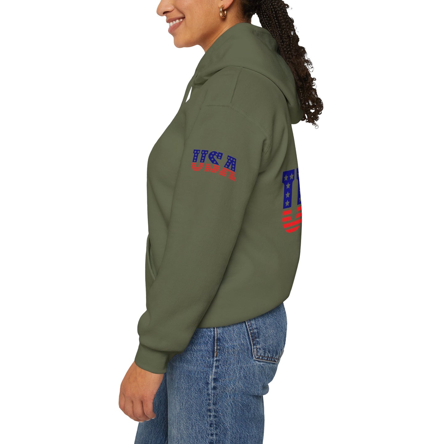 Princess Grace USA Proud Unisex Heavy Blend Hooded Sweatshirt Patriotic Eagle Design