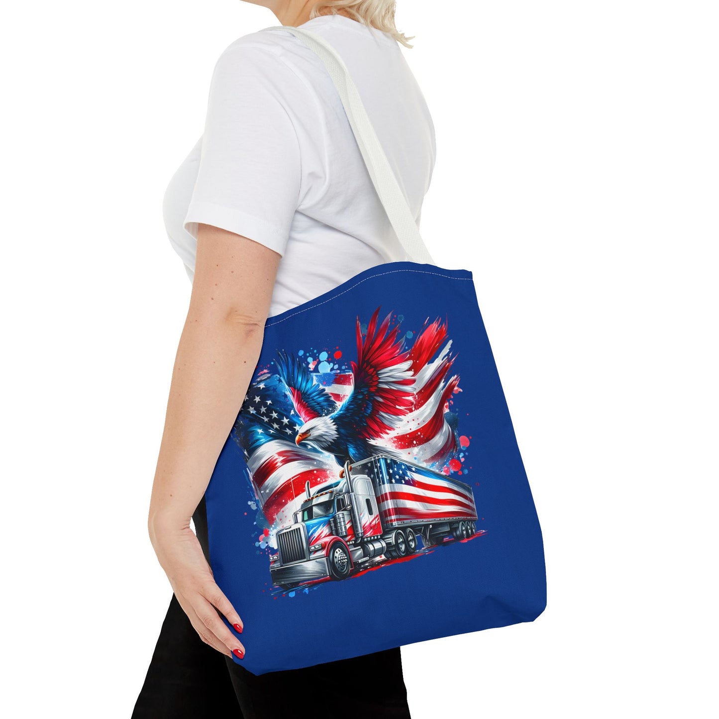 Princess Grace Patriotic Eagle Truck Tote Bag American Flag Design