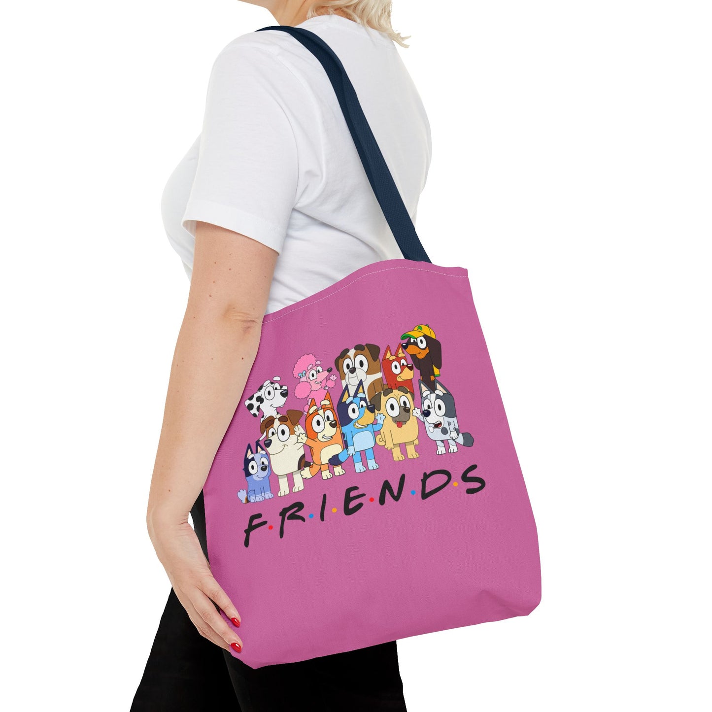 Princess Grace Bluey F.R.I.E.N.D.S Cartoon Tote Bag Fun & Playful Design for Animal Lovers