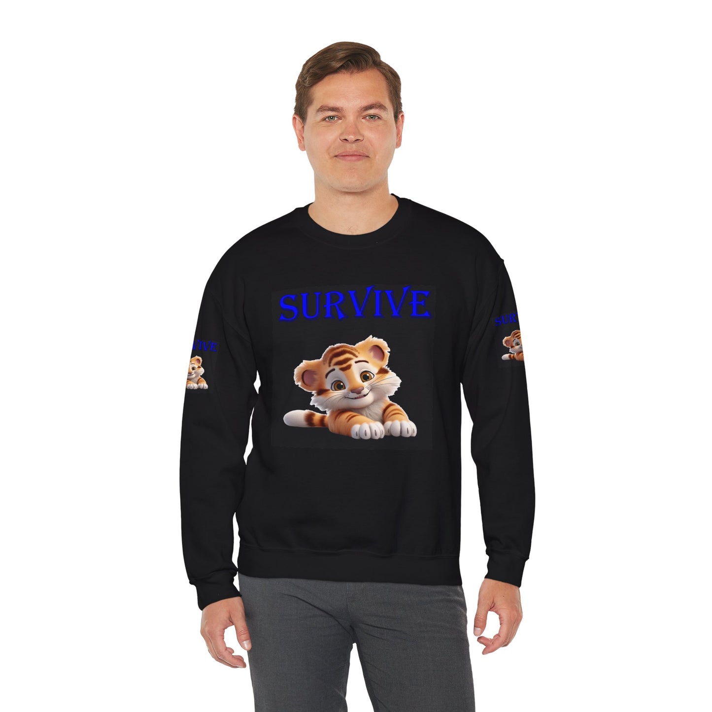 Princess Grace Survive Tiger Unisex Heavy Blend Crewneck Sweatshirt