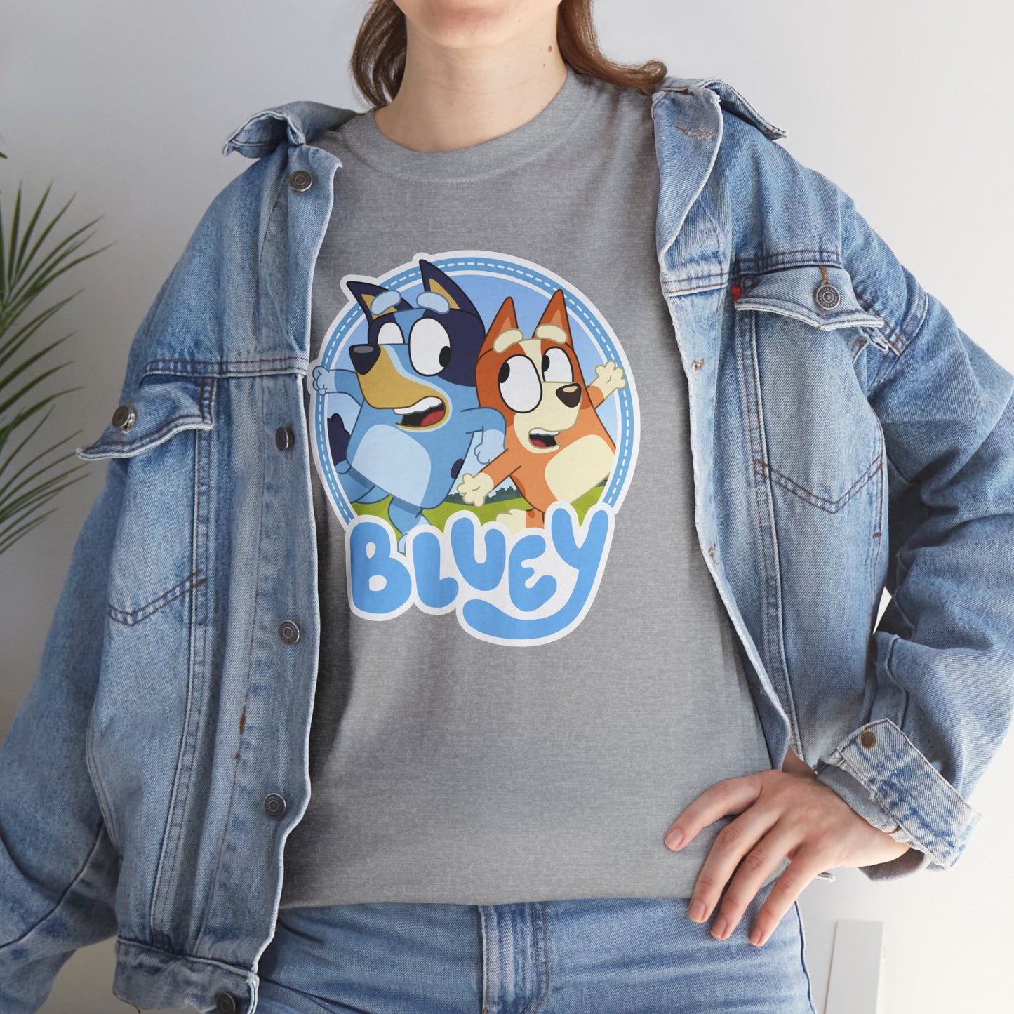 Princess Grace Bluey Fun Unisex Heavy Cotton Tee Perfect Gift for Kids and Cartoon Lovers