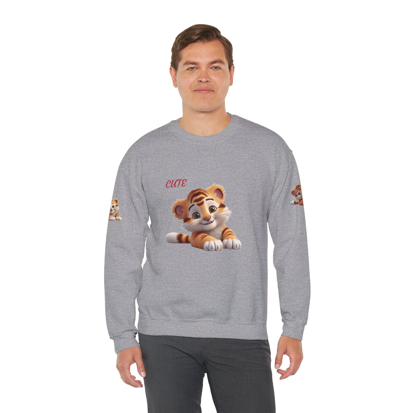 Princess Grace Cute Tiger Graphic Sweatshirt Unisex Heavy Blend Crewneck