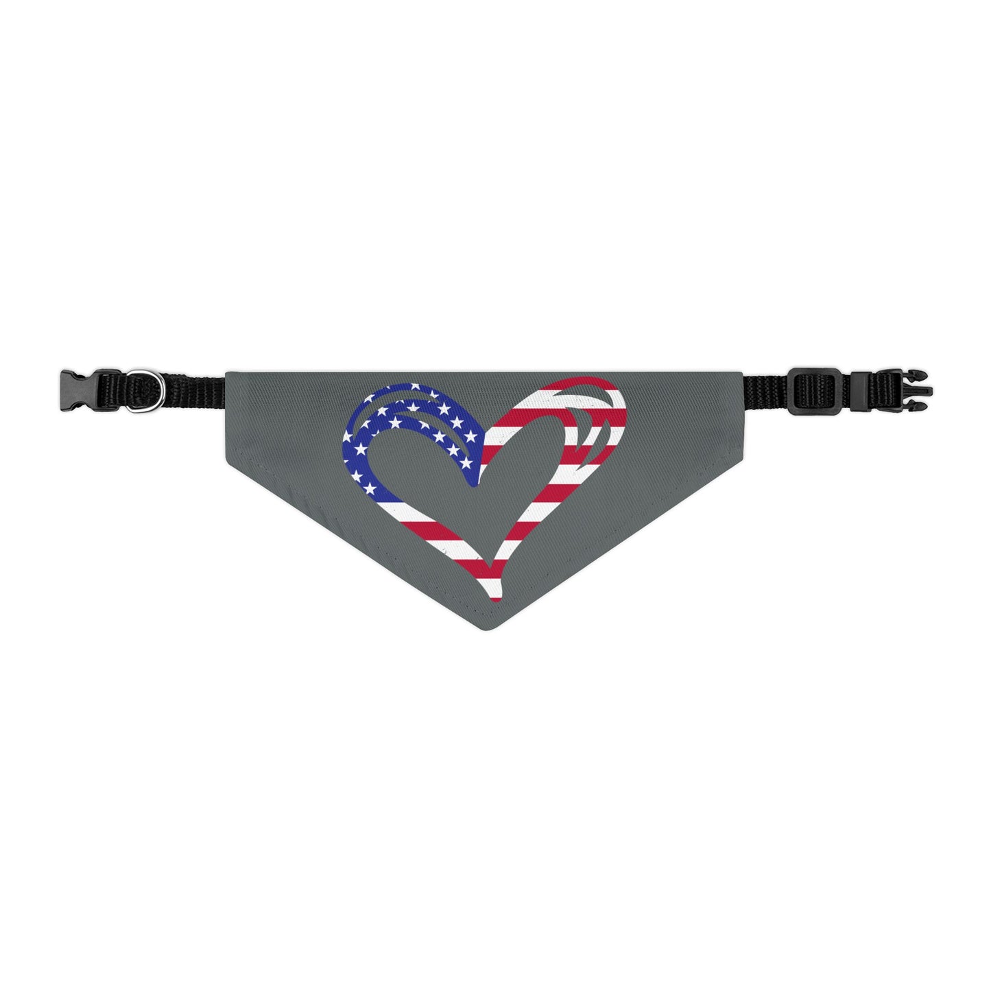 Princess Grace Patriotic Pet Bandana Collar Heart Design for Dog Lovers
