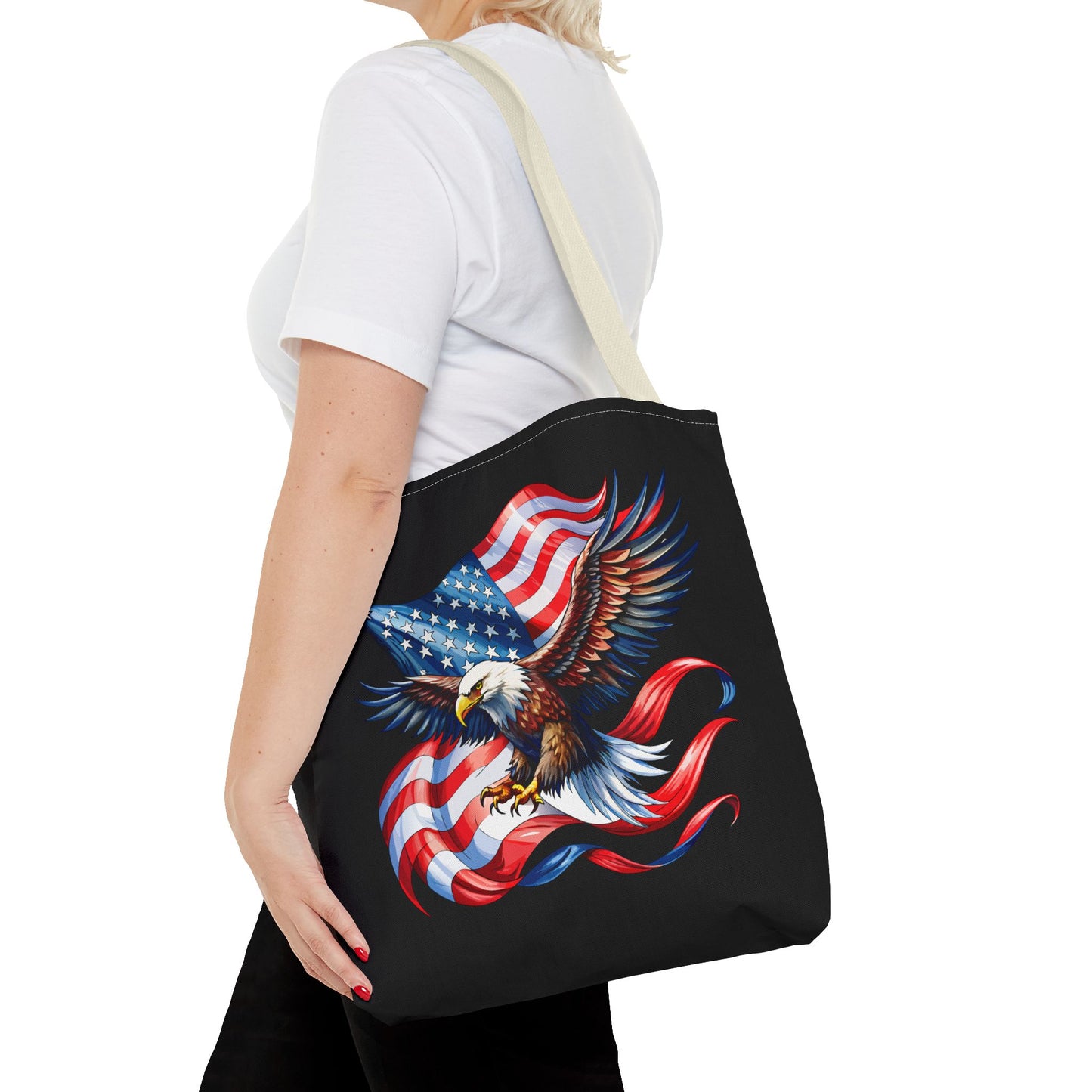 Princess Grace Patriotic Eagle Tote Bag Perfect for Fourth of July and Memorial Day