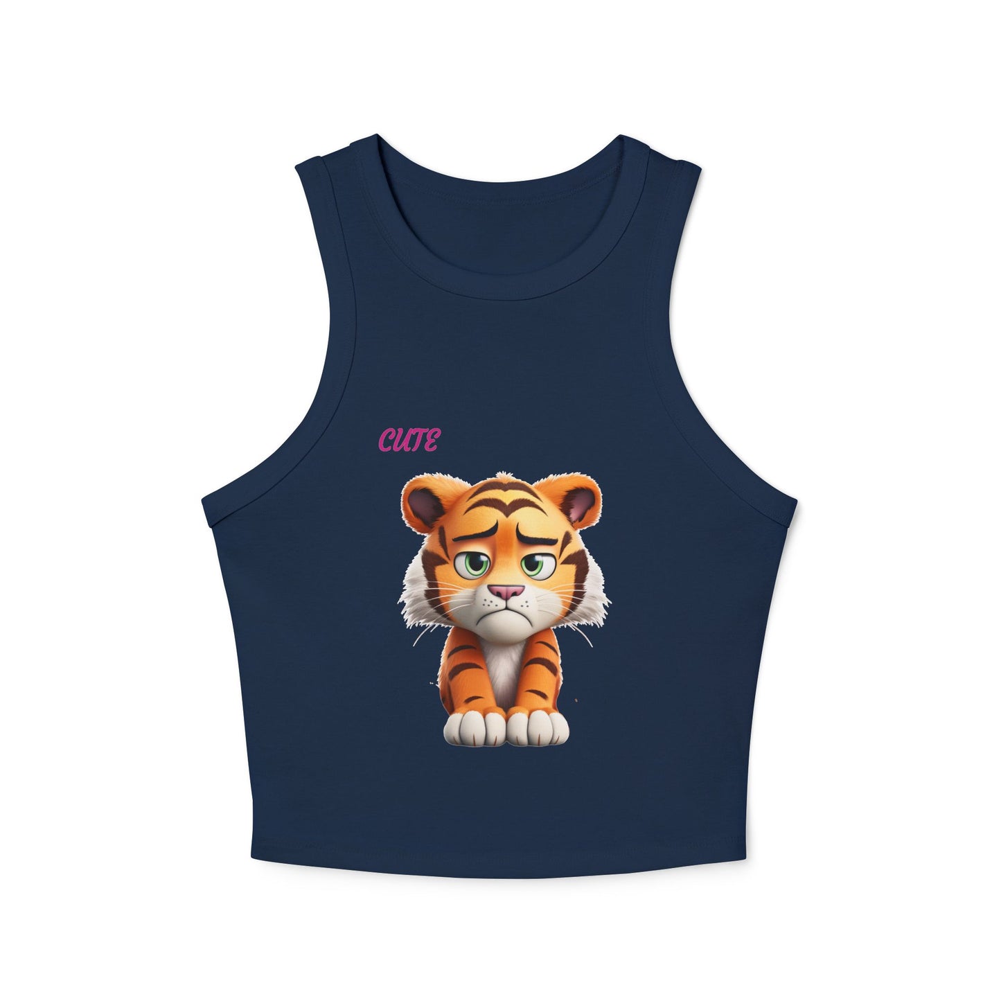 Princess Grace Cute Tiger Women's Micro Rib Racer Tank Top Stylish Summer Wear