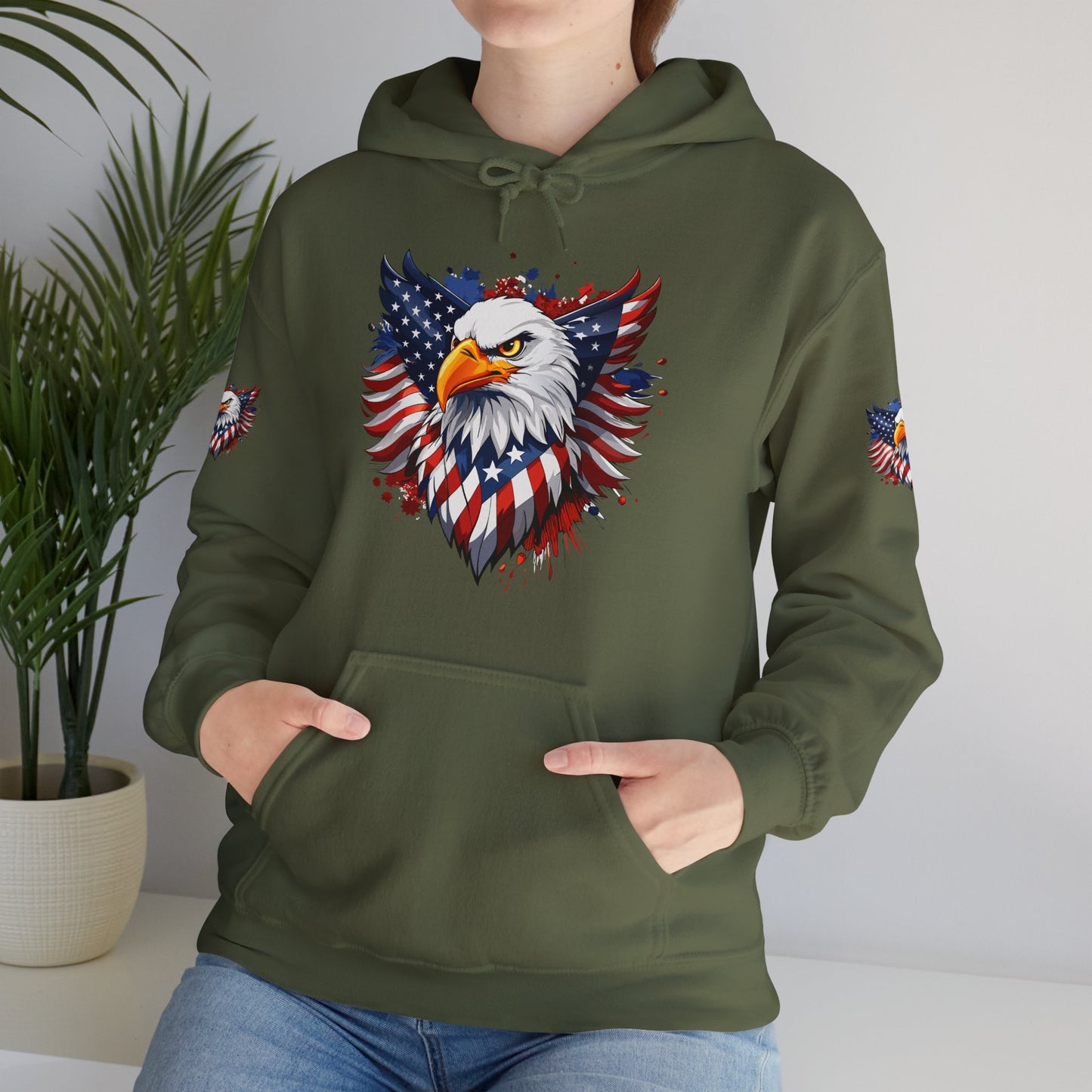 Princess Grace Patriotic Eagle Hoodie Unisex Heavy Blend Hooded Sweatshirt