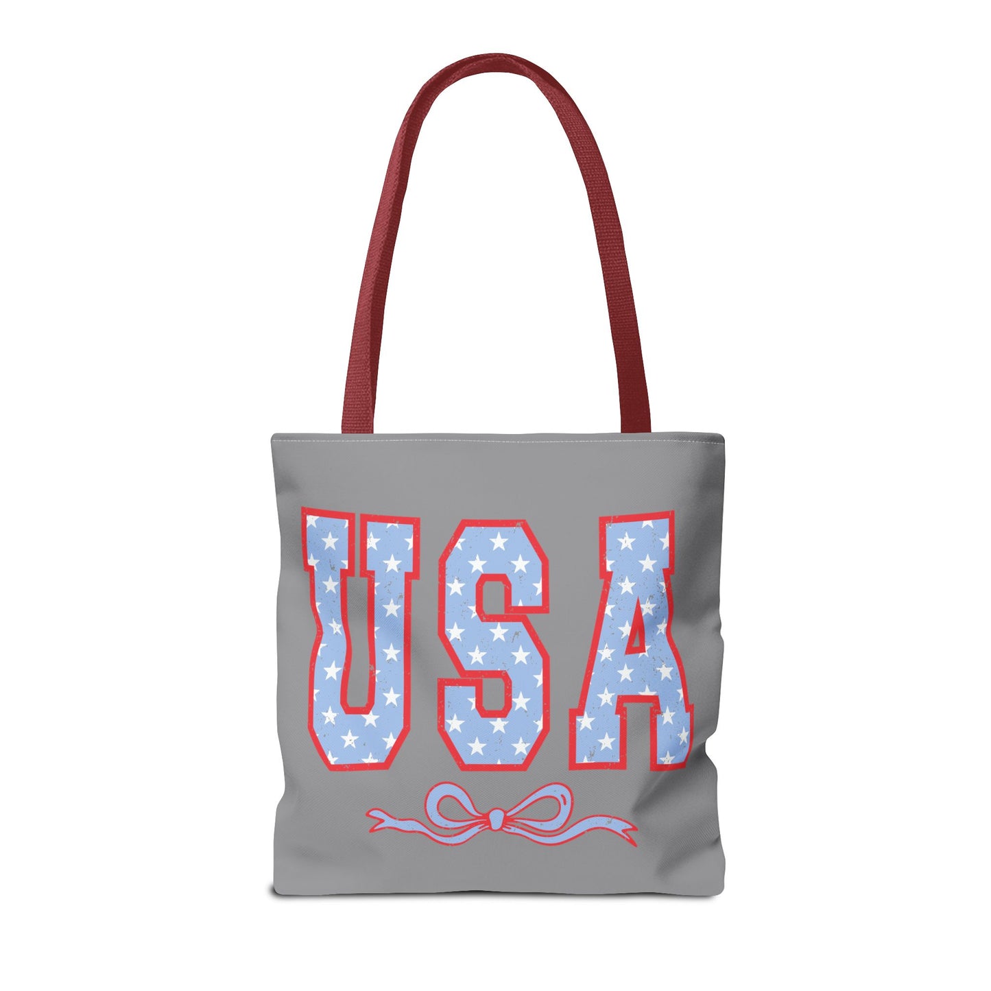 Princess Grace Patriotic USA Tote Bag Stars & Bow Design for Independence Day