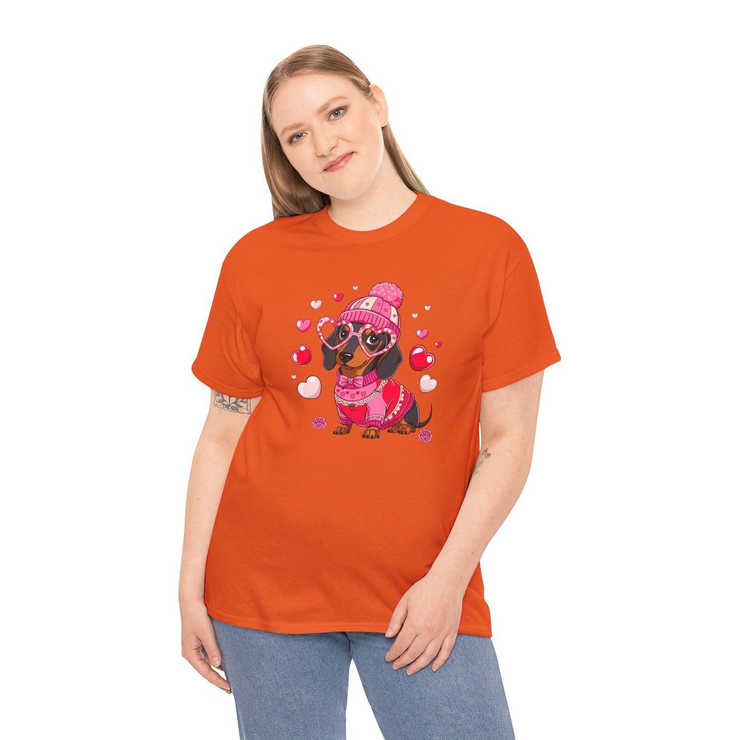 Princess Grace Cute Dachshund Love Graphic Tee Unisex Heavy Cotton Tee