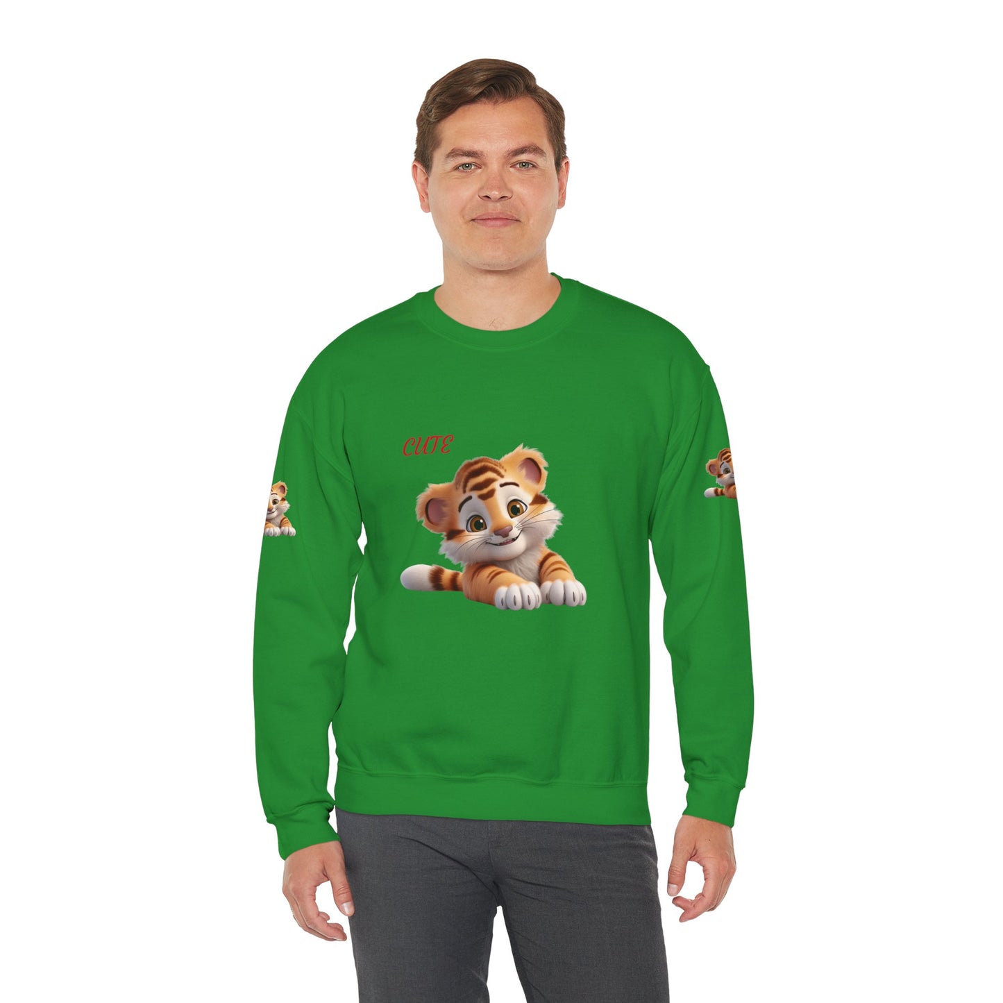Princess Grace Cute Tiger Graphic Sweatshirt Unisex Heavy Blend Crewneck