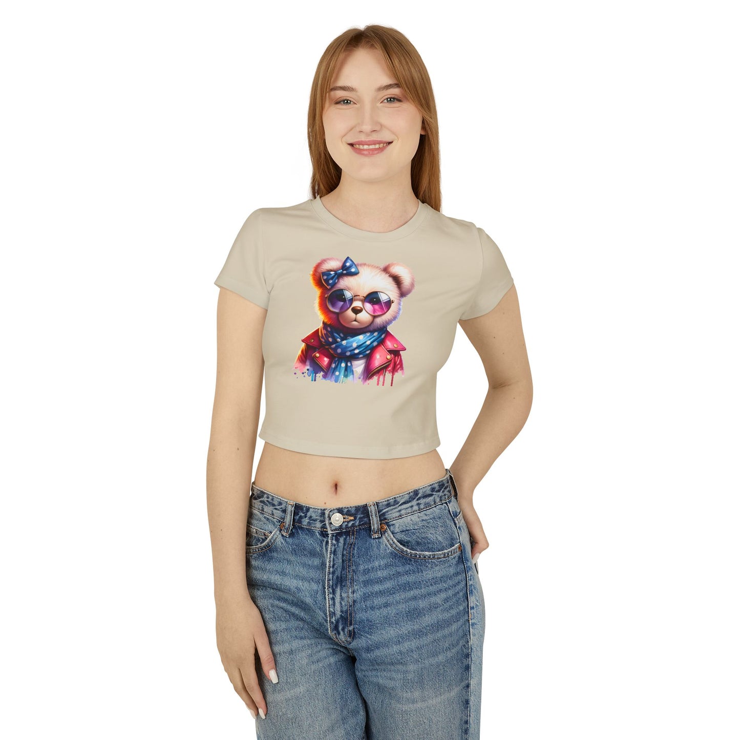 Princess Grace Cute Bear Sunglasses Baby Tee Trendy