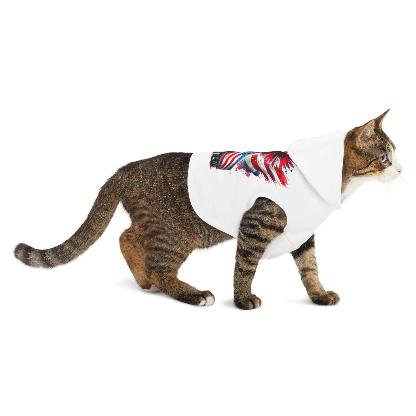 Princess Grace Patriotic Pet Hoodie American Eagle & Truck Design