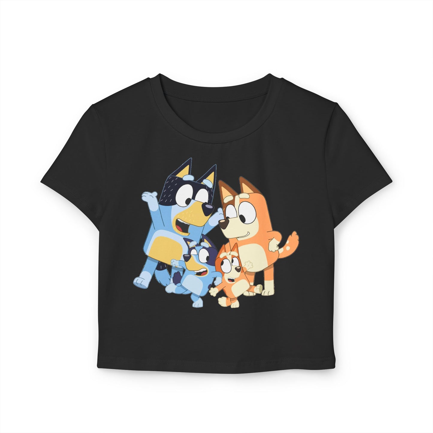 Princess Grace Bluey Family Women's Baby Tee Cute Kids' Cartoon Graphic T-Shirt