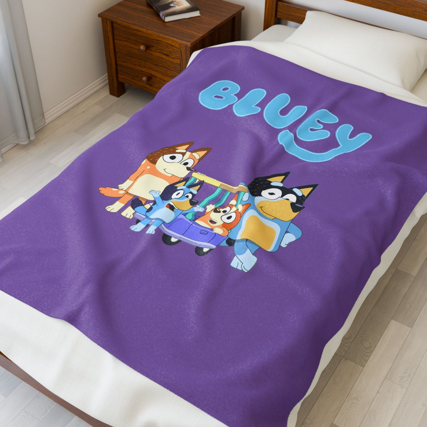 Princess Grace Cozy Bluey Velveteen Plush Blanket Perfect for Kids and Family Snuggles