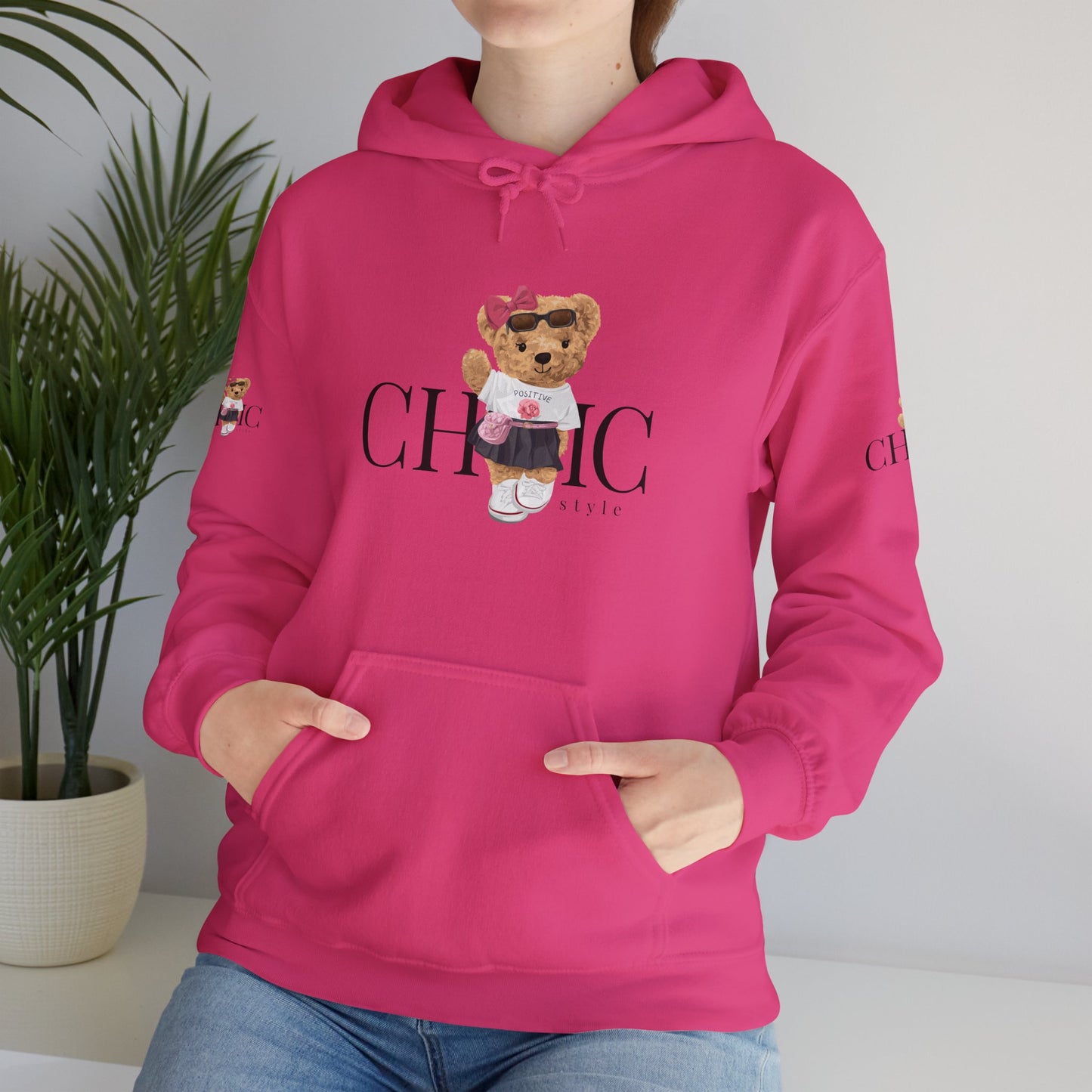 Princess Grace Chic Style Bear Unisex Hooded Sweatshirt Cute and Cozy Fashion