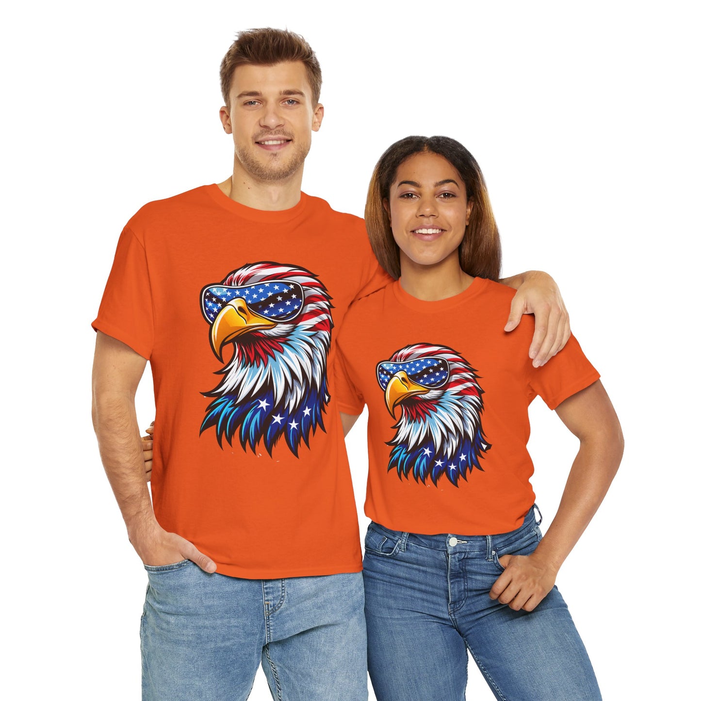 Princess Grace Patriotic Eagle Unisex Heavy Cotton Tee 4th of July Spirit