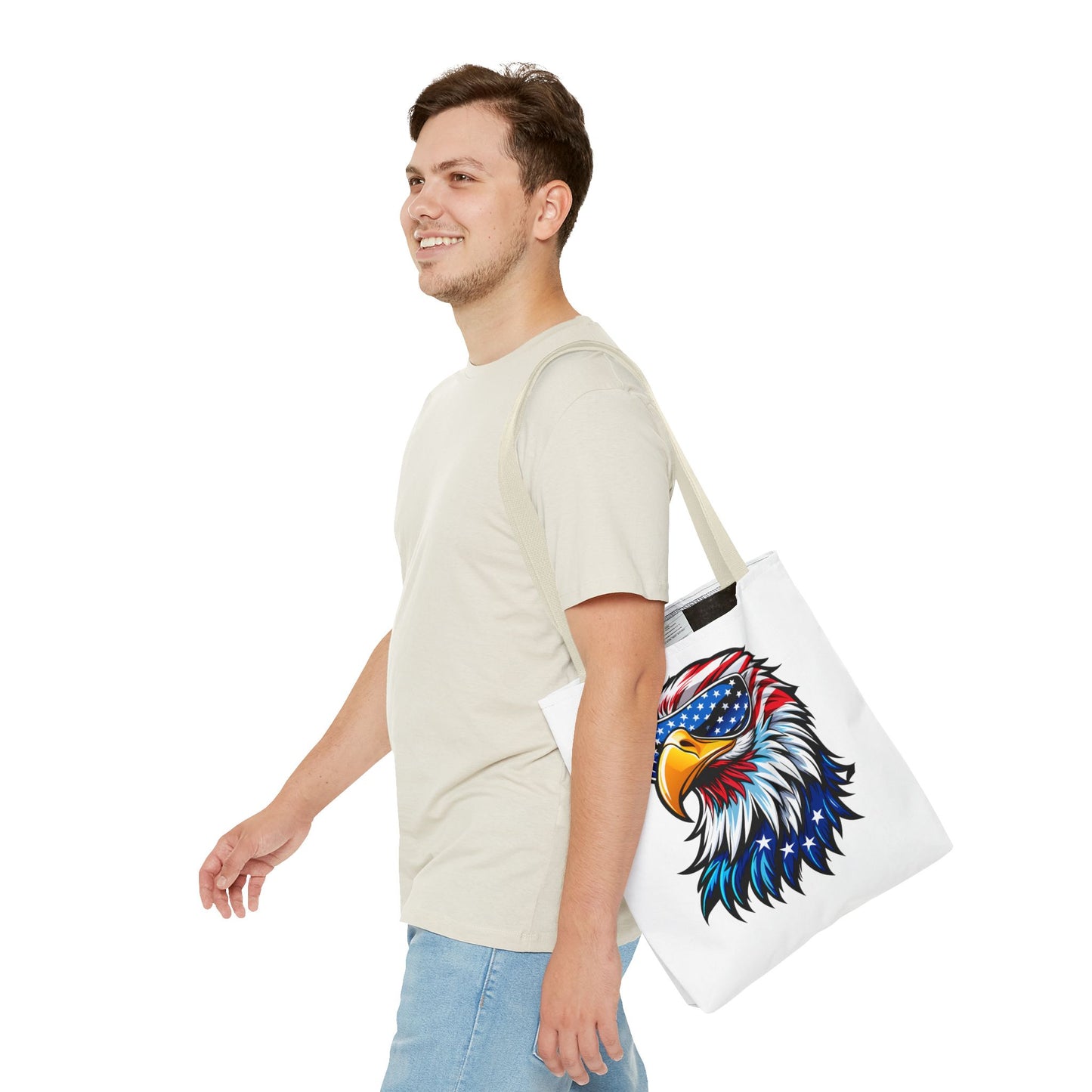 Princess Grace Patriotic Eagle Tote Bag Cool American Eagle Design for Fourth of July & Everyday Use