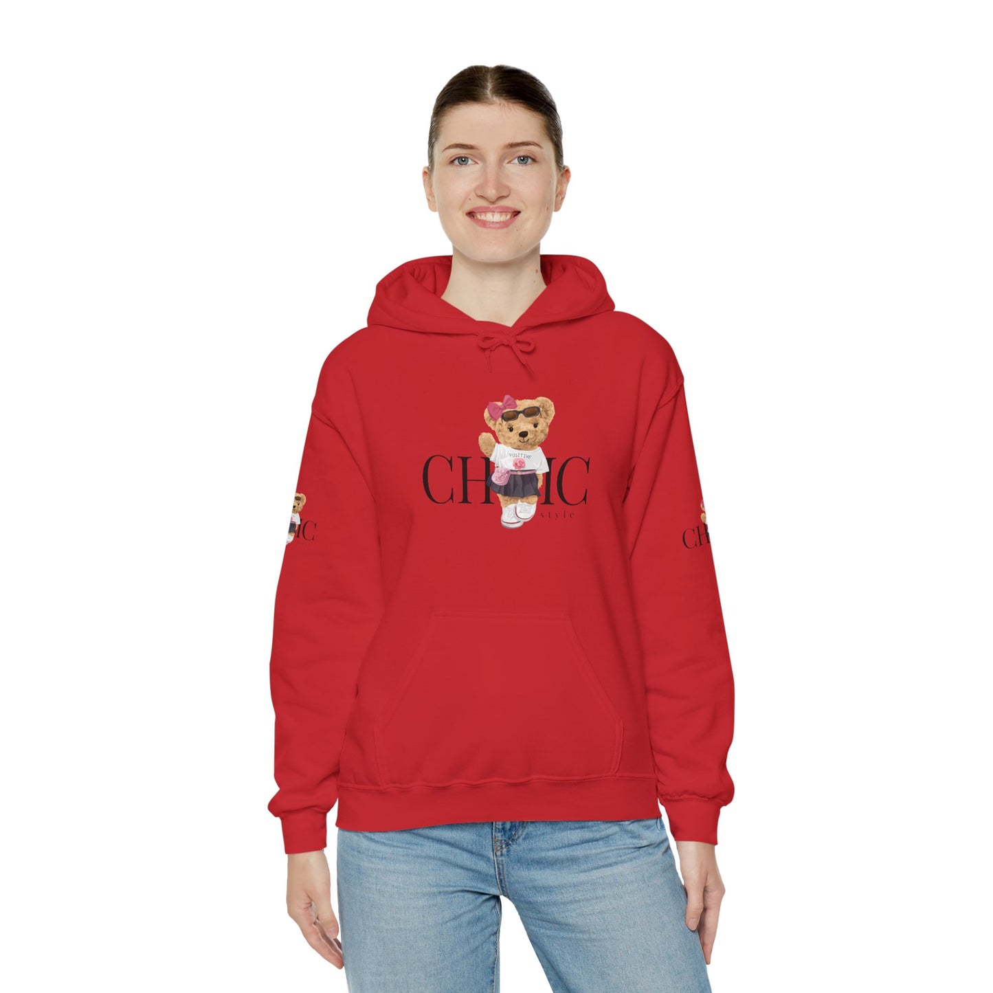 Princess Grace Chic Style Bear Unisex Hooded Sweatshirt Cute and Cozy Fashion
