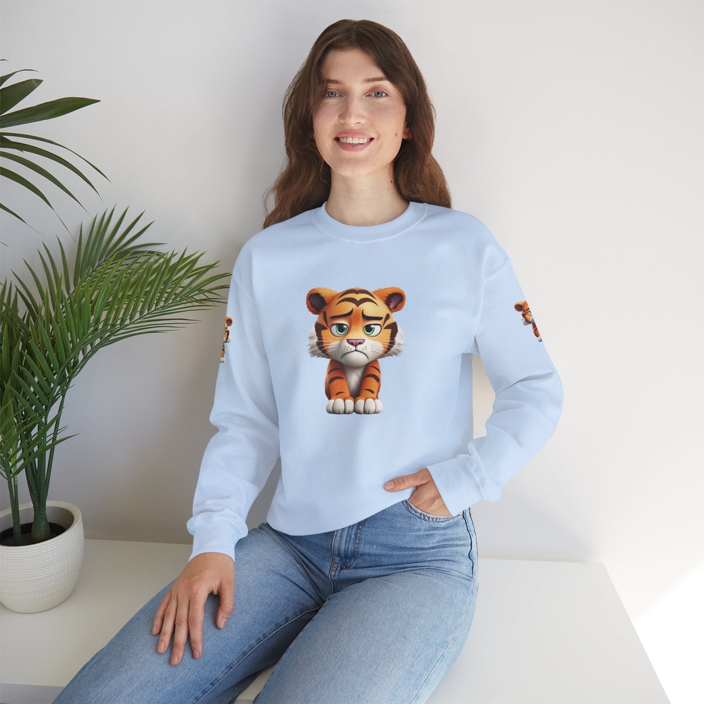 Princess Grace Cute Tiger Graphic Unisex Crewneck Sweatshirt