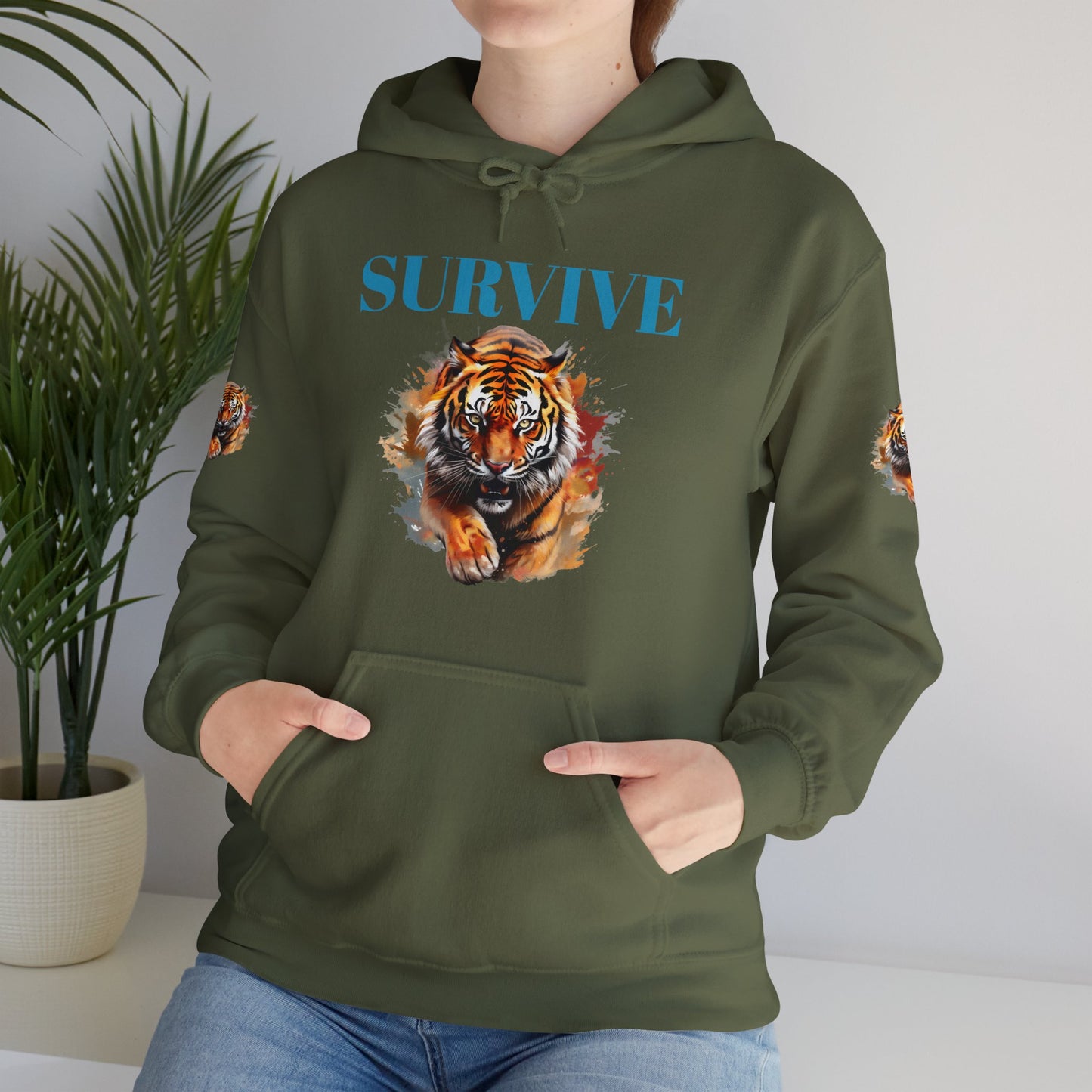 Princess Grace Survive Tiger Unisex Heavy Blend Hoodie Fierce & Inspirational Sweatshirt