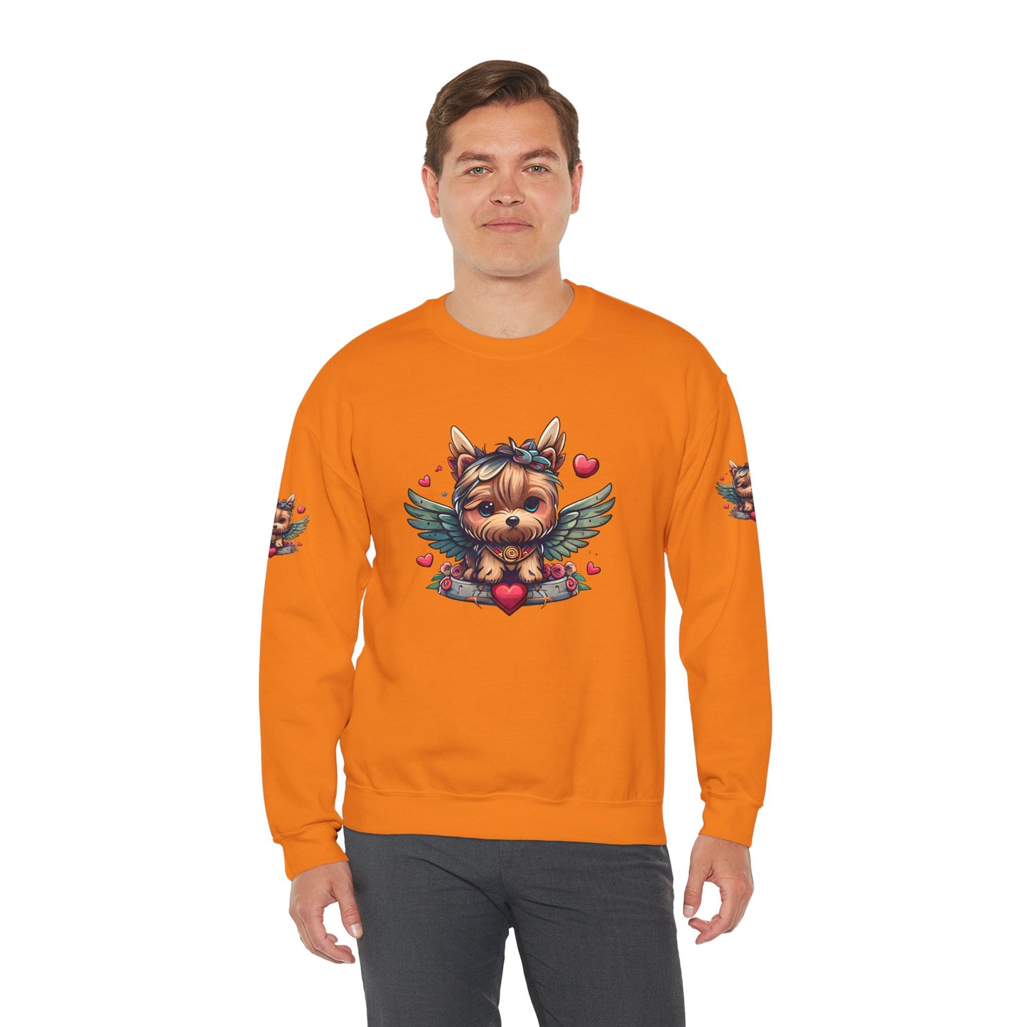 Princess Grace Cute Yorkie Wings Crewneck Sweatshirt Perfect Gift for Dog Lovers