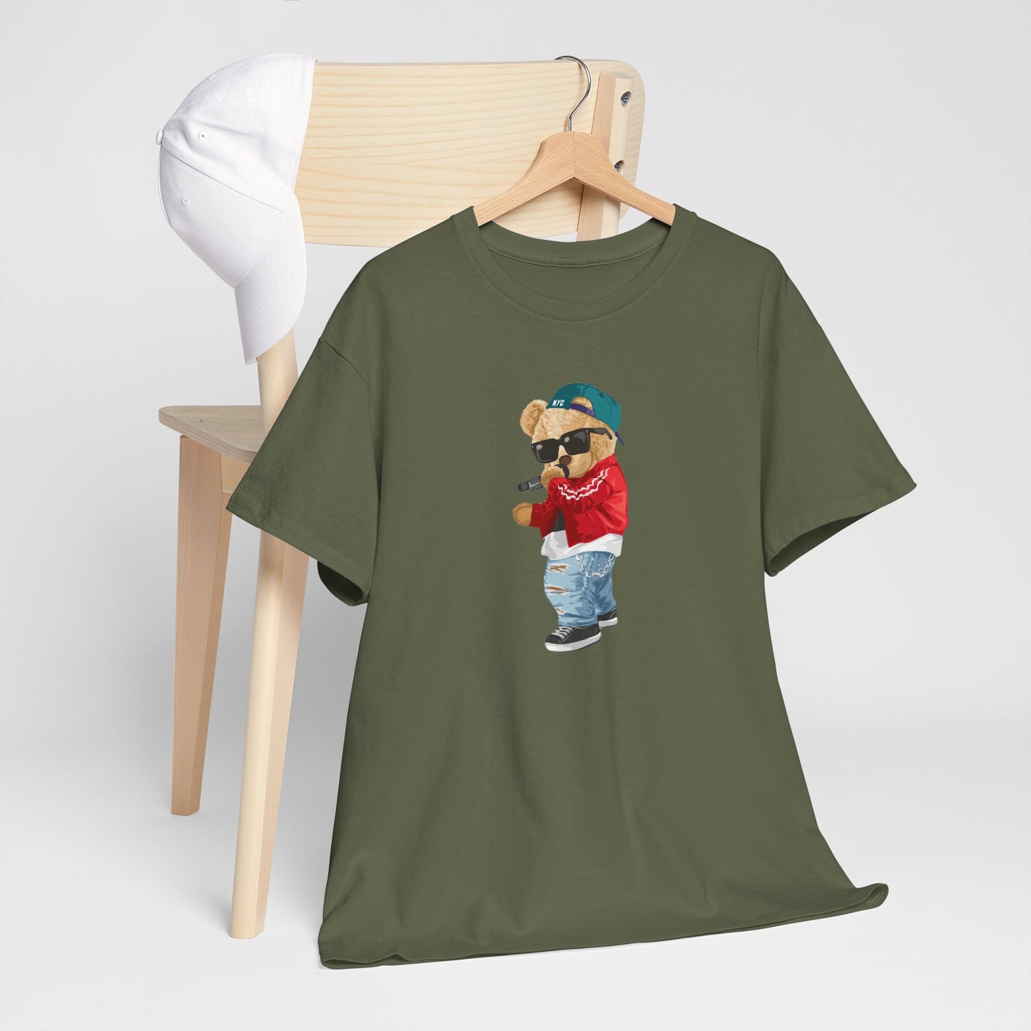 Princess Grace Cool Bear Graphic Unisex Heavy Cotton Tee Trendy Casual Wear