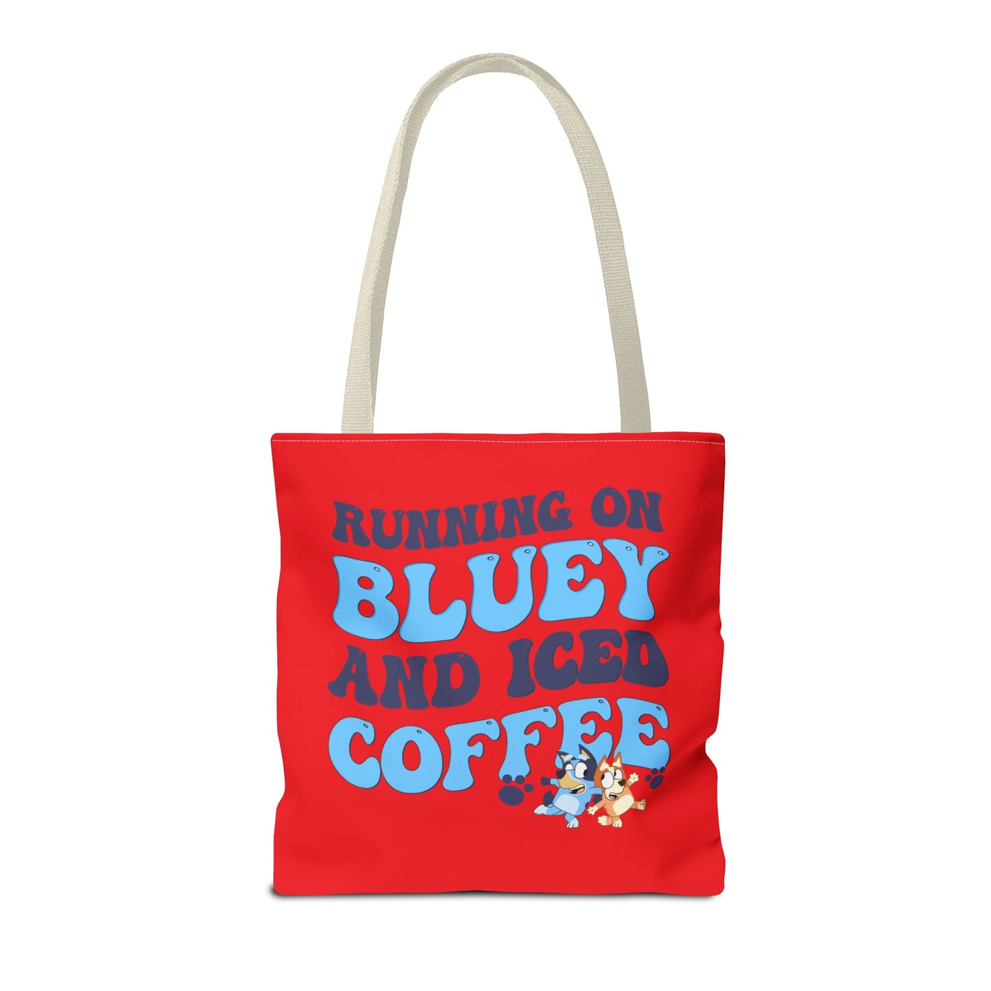 Princess Grace Running on Bluey and Iced Coffee Tote Bag Fun & Functional Carryall