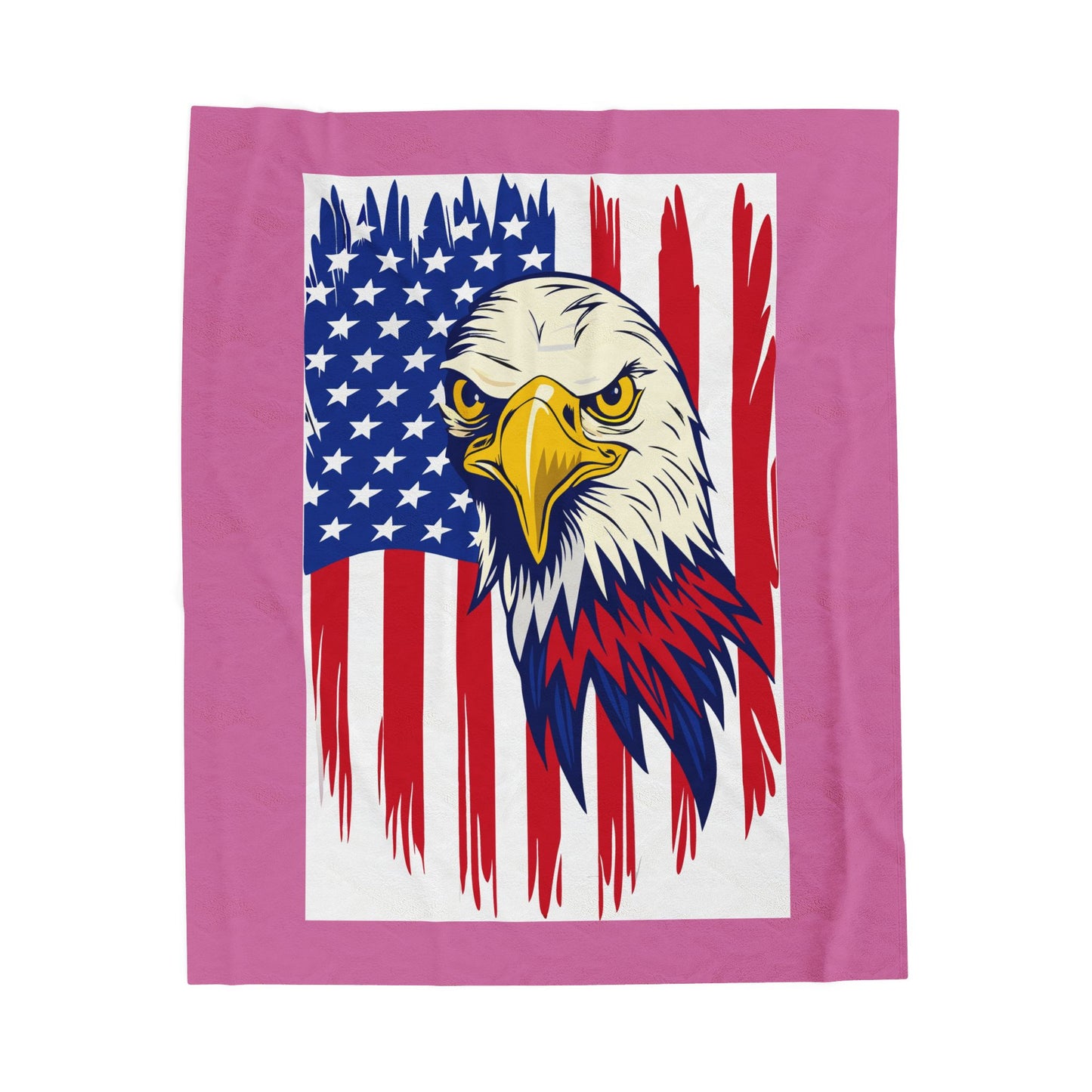 Princess Grace  Patriotic Eagle Velveteen Plush Blanket  Cozy American Flag Décor
