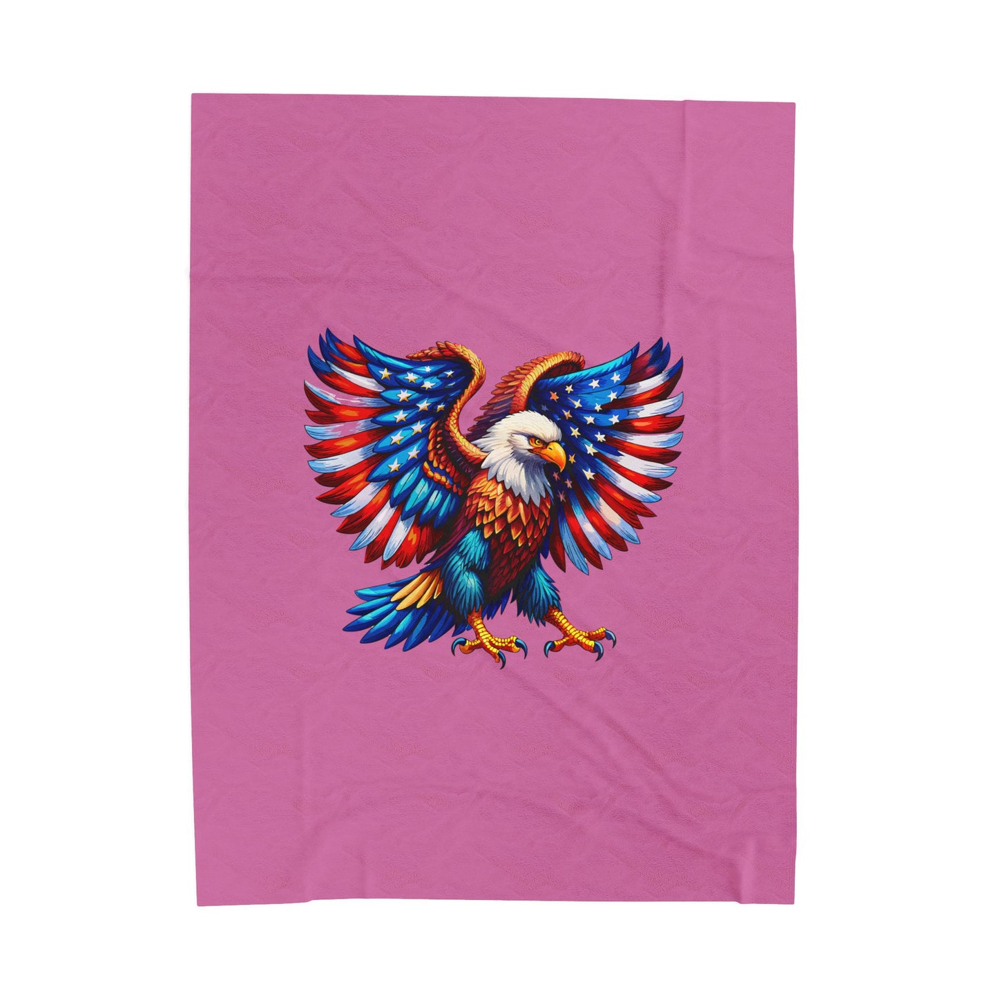 Princess Grace Vibrant Eagle Plush Blanket Perfect for Patriotic Celebrations
