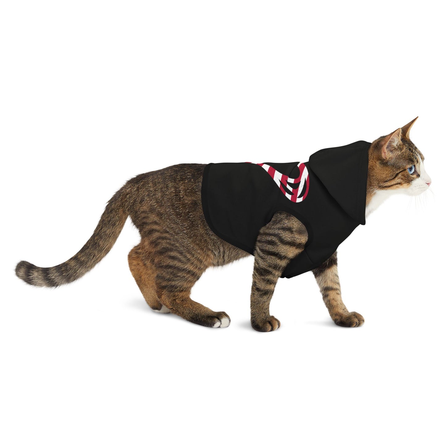 Princess Grace Patriotic Pet Hoodie Adorable Black Dog Sweatshirt with Heart Design