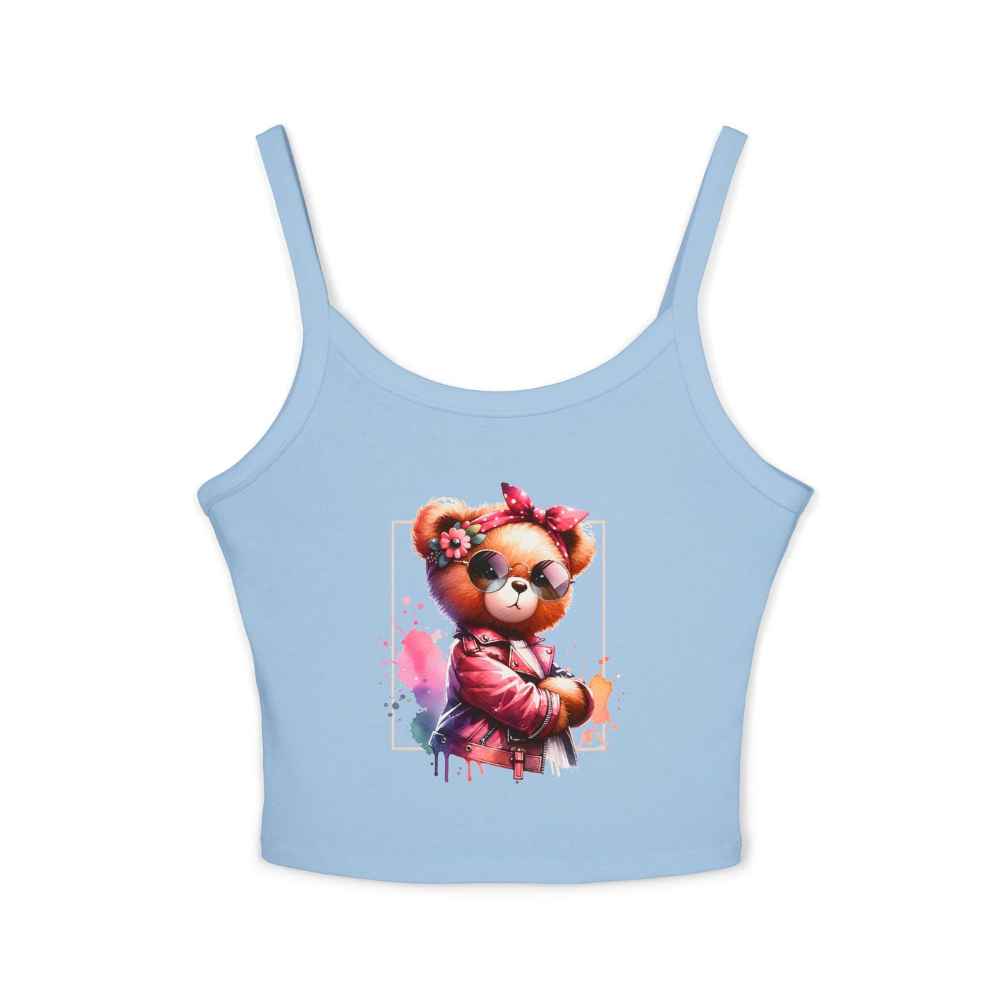 Princess Grace Cute Graphic Women's Spaghetti Strap Tank Top Trendy Bear Design