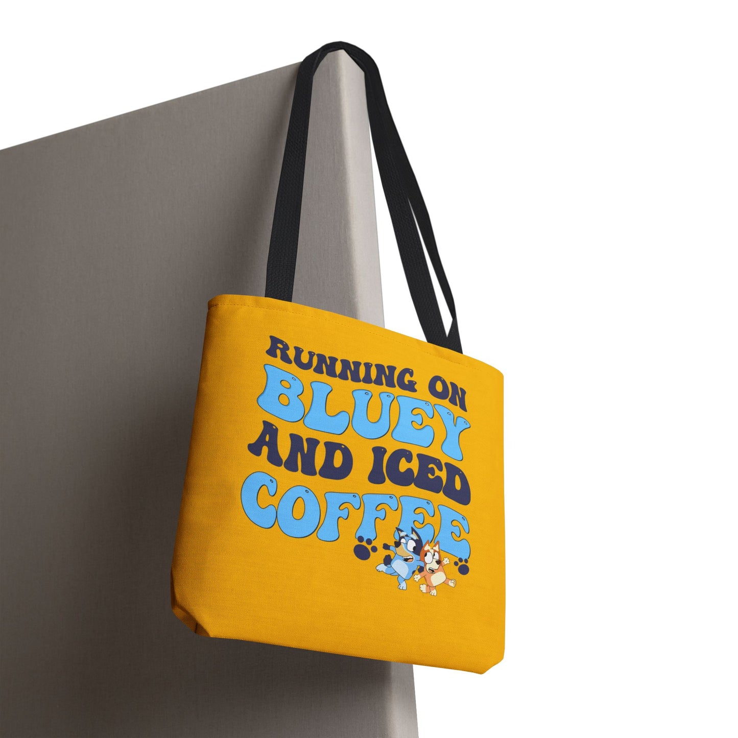 Princess Grace Running on Bluey and Iced Coffee Tote Bag Fun & Functional Daily Carry