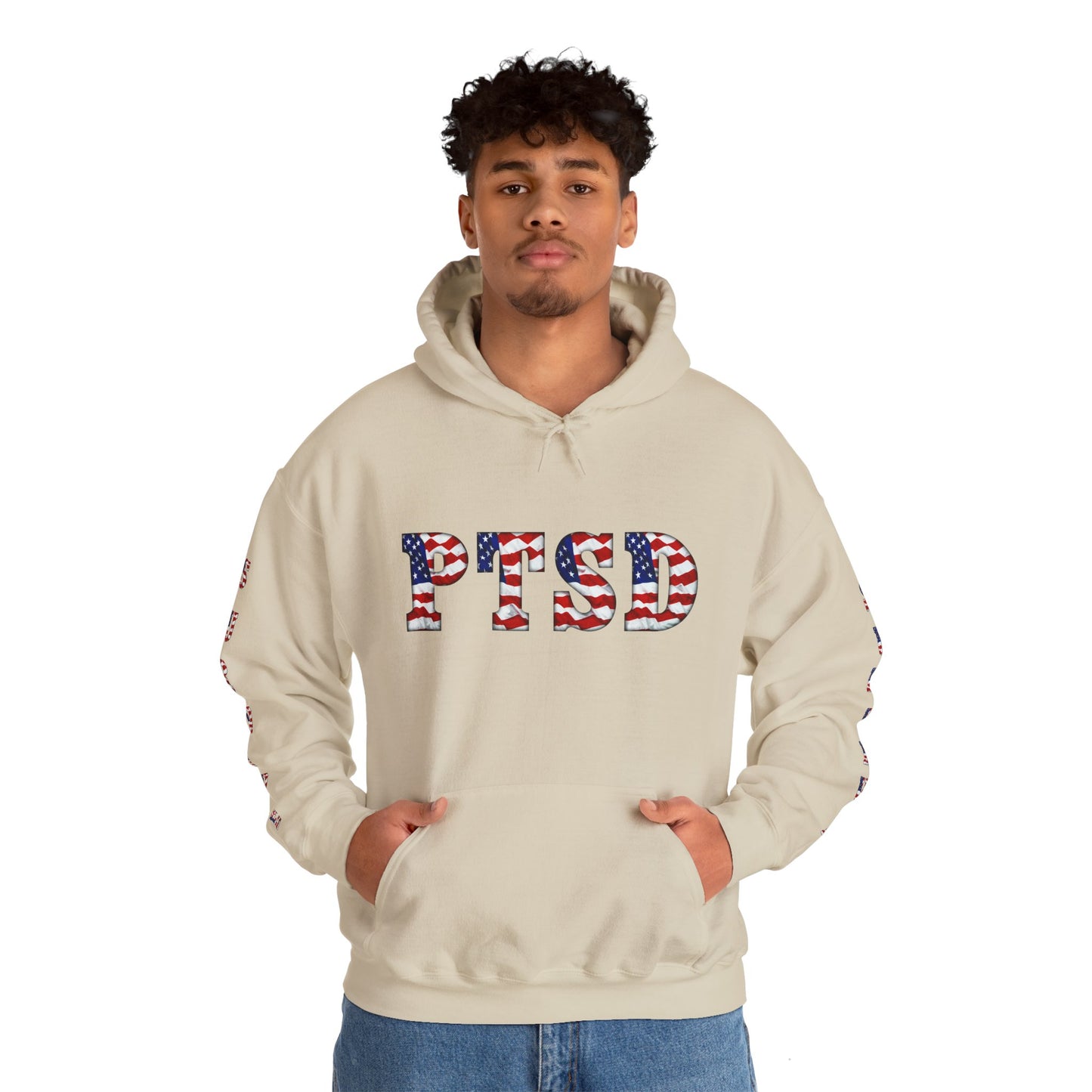 Princess Grace PTSD Awareness Unisex Heavy Blend Hoodie Support Survivors with American Flag Design