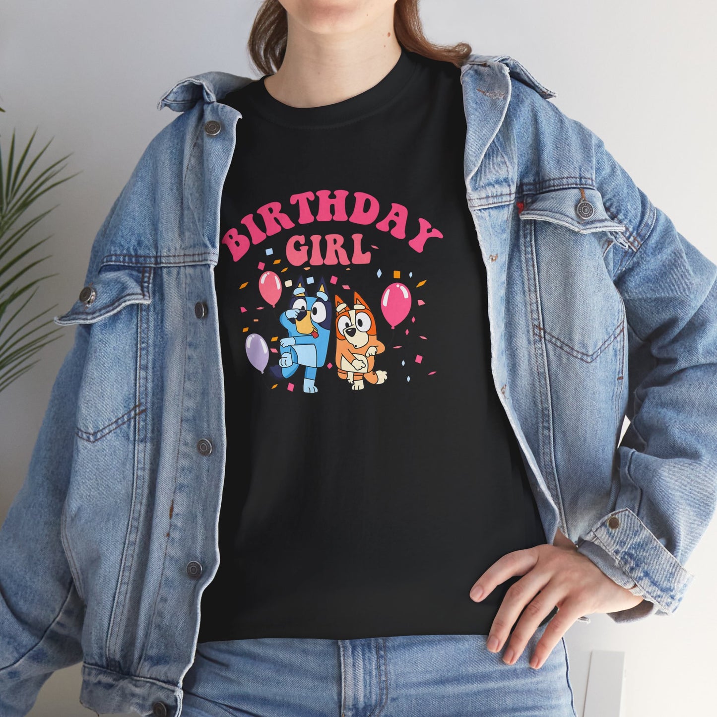 Princess Grace Bluey Birthday Girl Unisex Heavy Cotton Tee Fun Party Attire for Celebrations