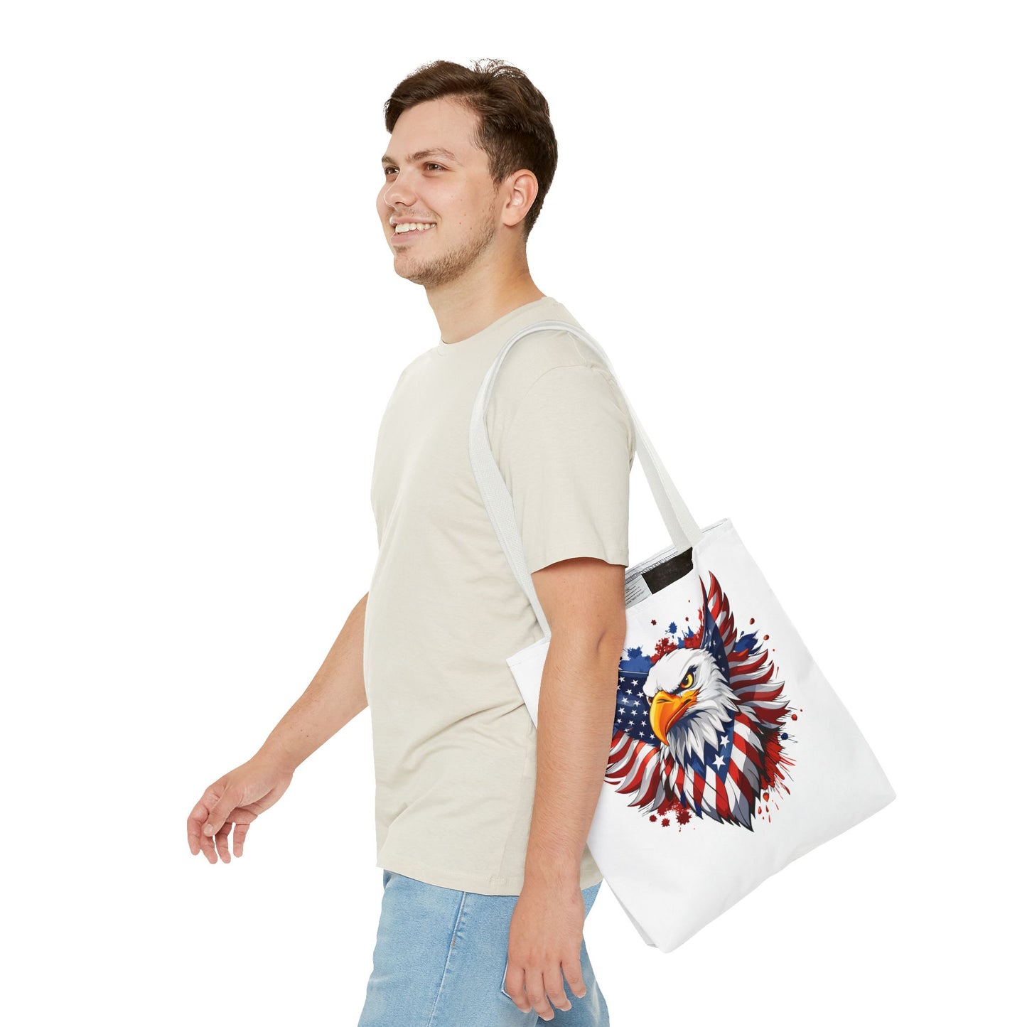 Princess Grace Patriotic Eagle Tote Bag Red White and Blue Design for Independence Day