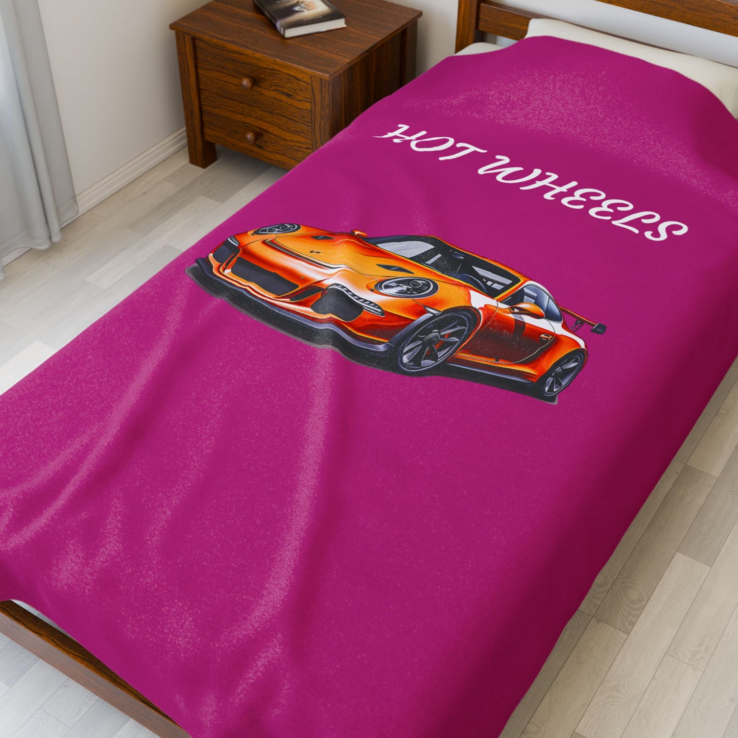 Princess Grace Hot Wheels Plush Blanket Cozy Automotive Throw for Car Enthusiasts