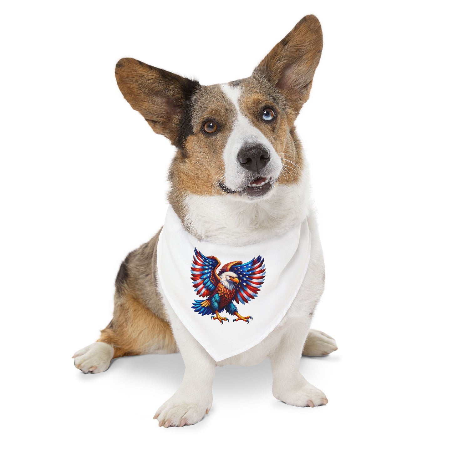 Princess Grace Patriotic Eagle Pet Bandana Collar Perfect for Celebrations