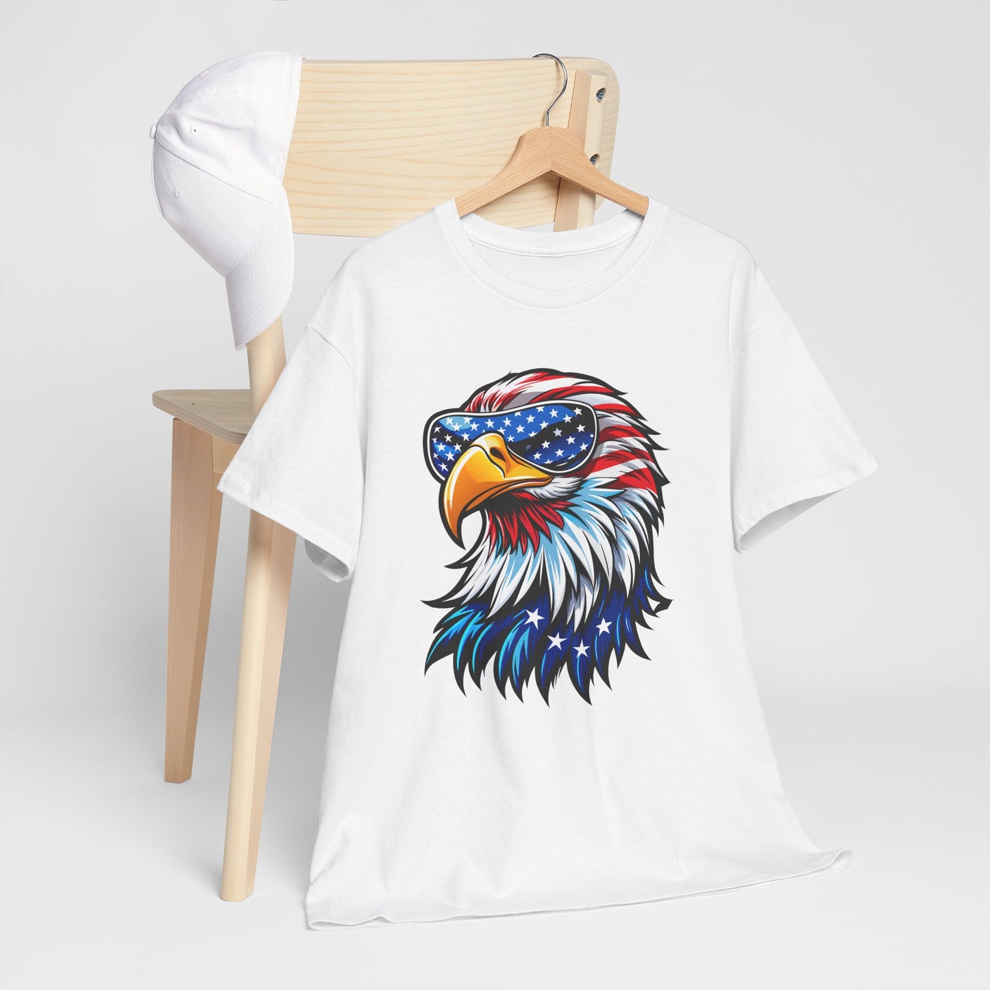 Princess Grace Patriotic Eagle Unisex Heavy Cotton Tee 4th of July Spirit