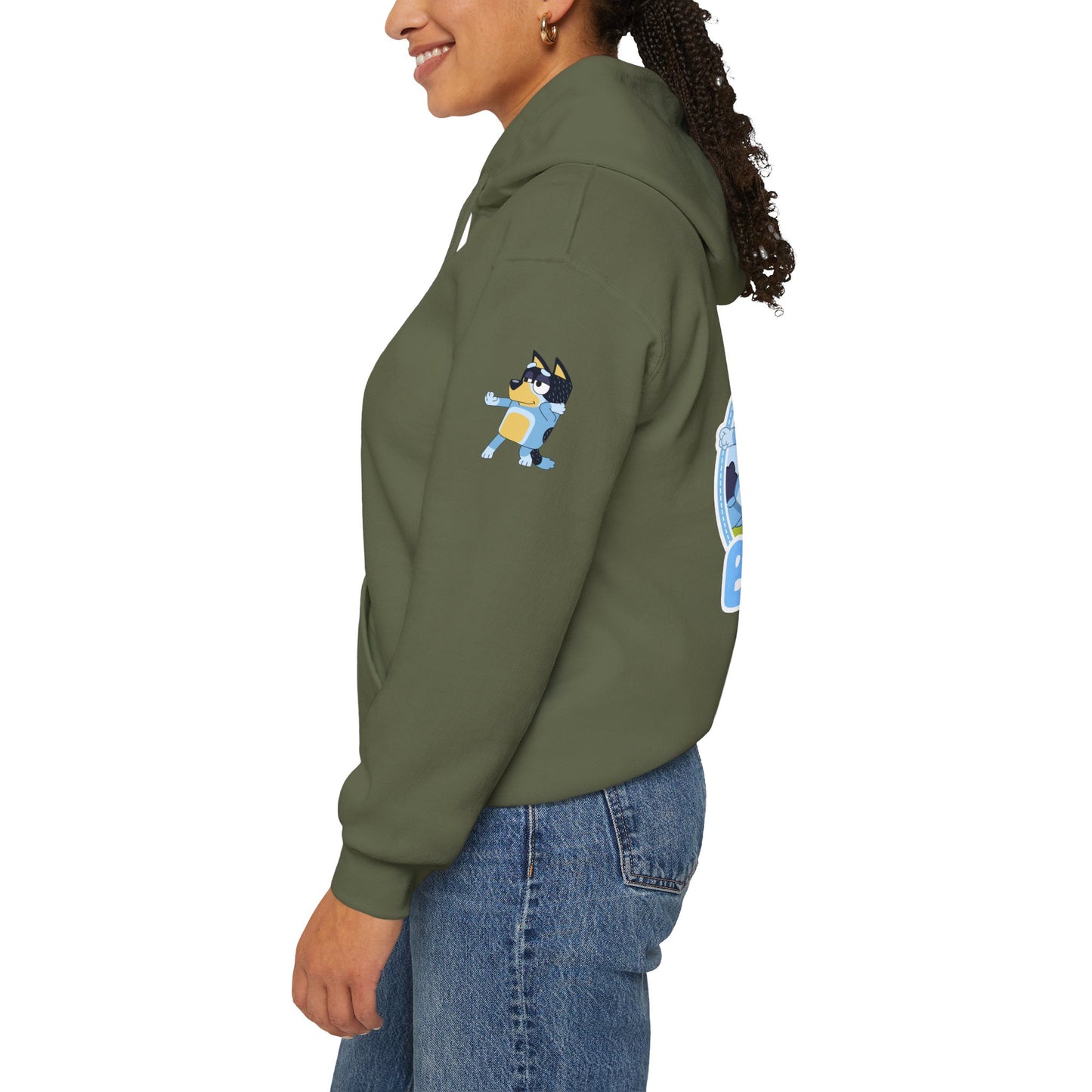 Princess Grace Bluey Unisex Heavy Blend Hoodie Cozy Cartoon Sweatshirt for Kids & Adults