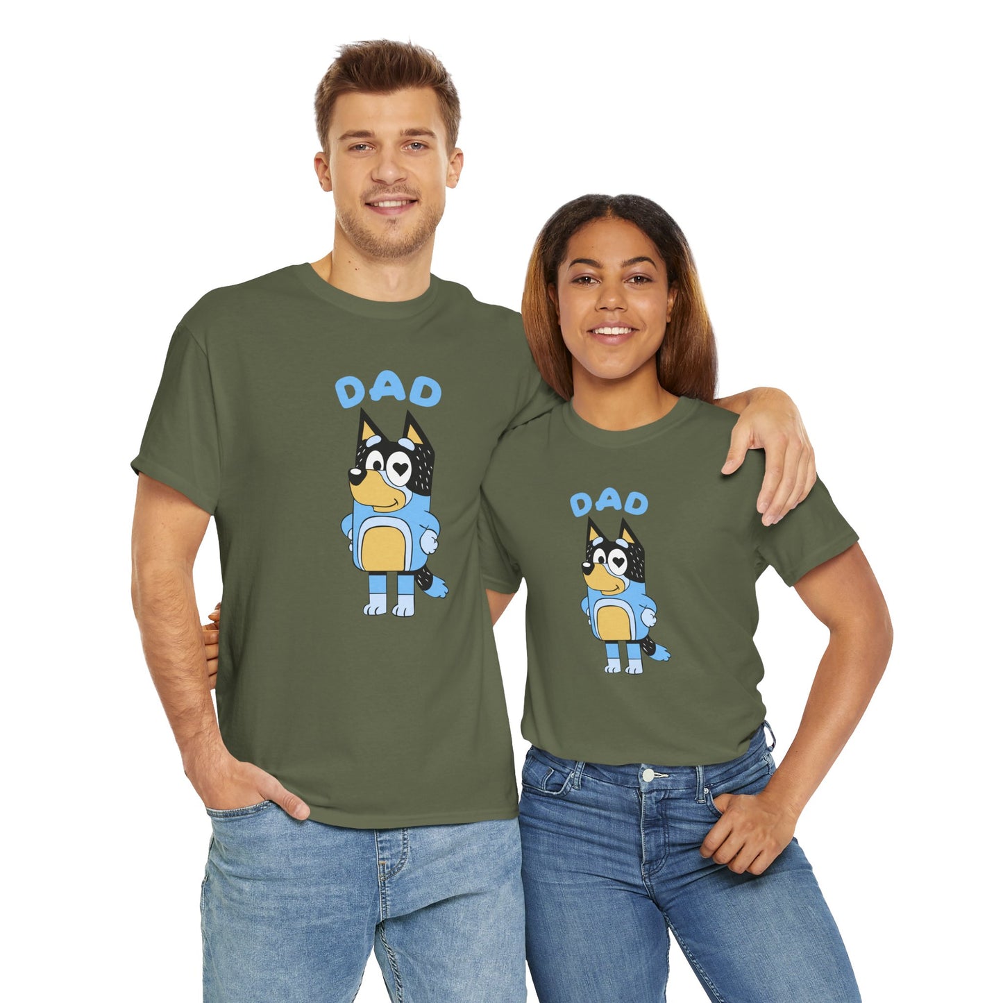 Princess Grace Bluey Dad Cartoon Graphic Unisex Heavy Cotton Tee