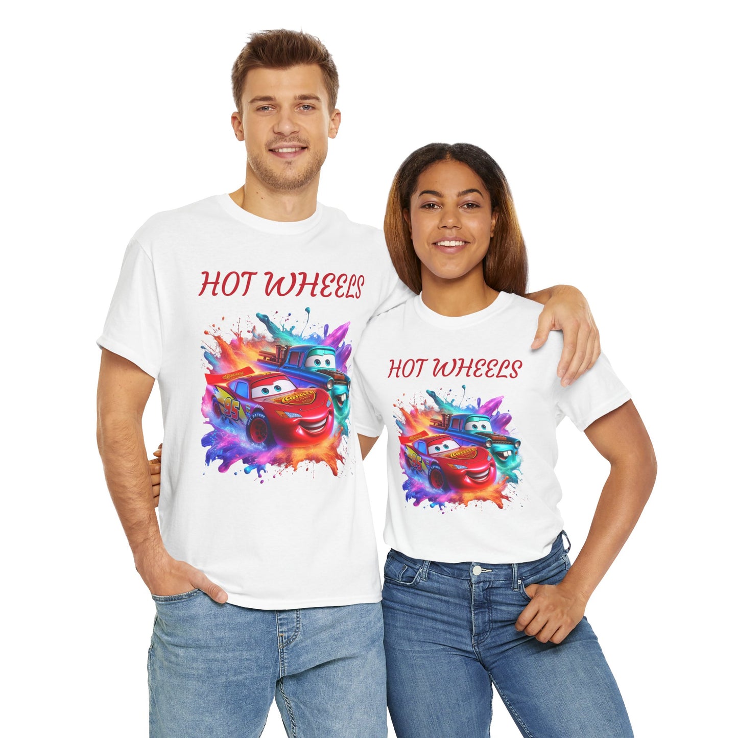 Princess Grace Hot Wheels Cotton Tee Fun and Colorful Graphic T-Shirt for Car Lovers