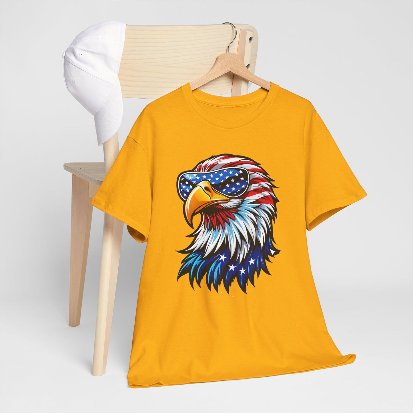 Princess Grace Patriotic Eagle Unisex Heavy Cotton Tee 4th of July Spirit