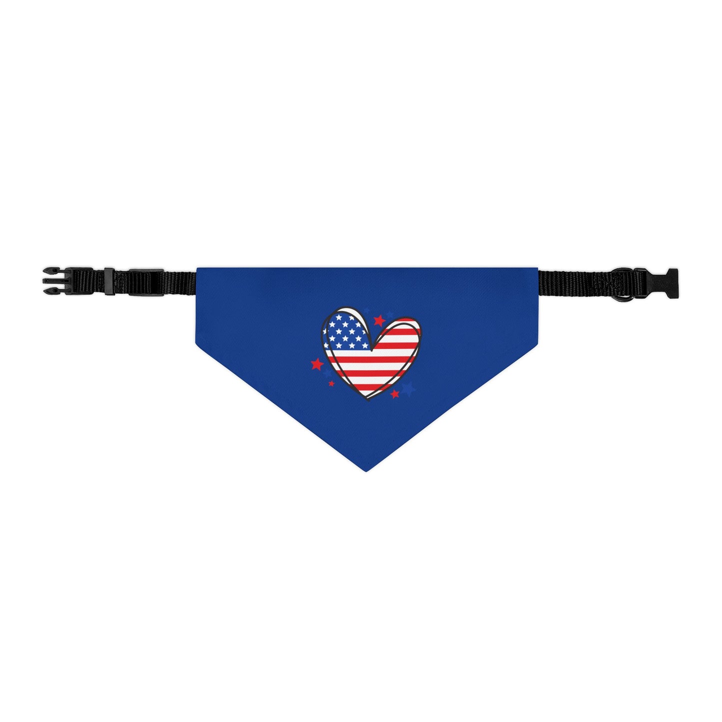 Princess Grace Patriotic Pet Bandana Collar USA Heart Design for Dogs