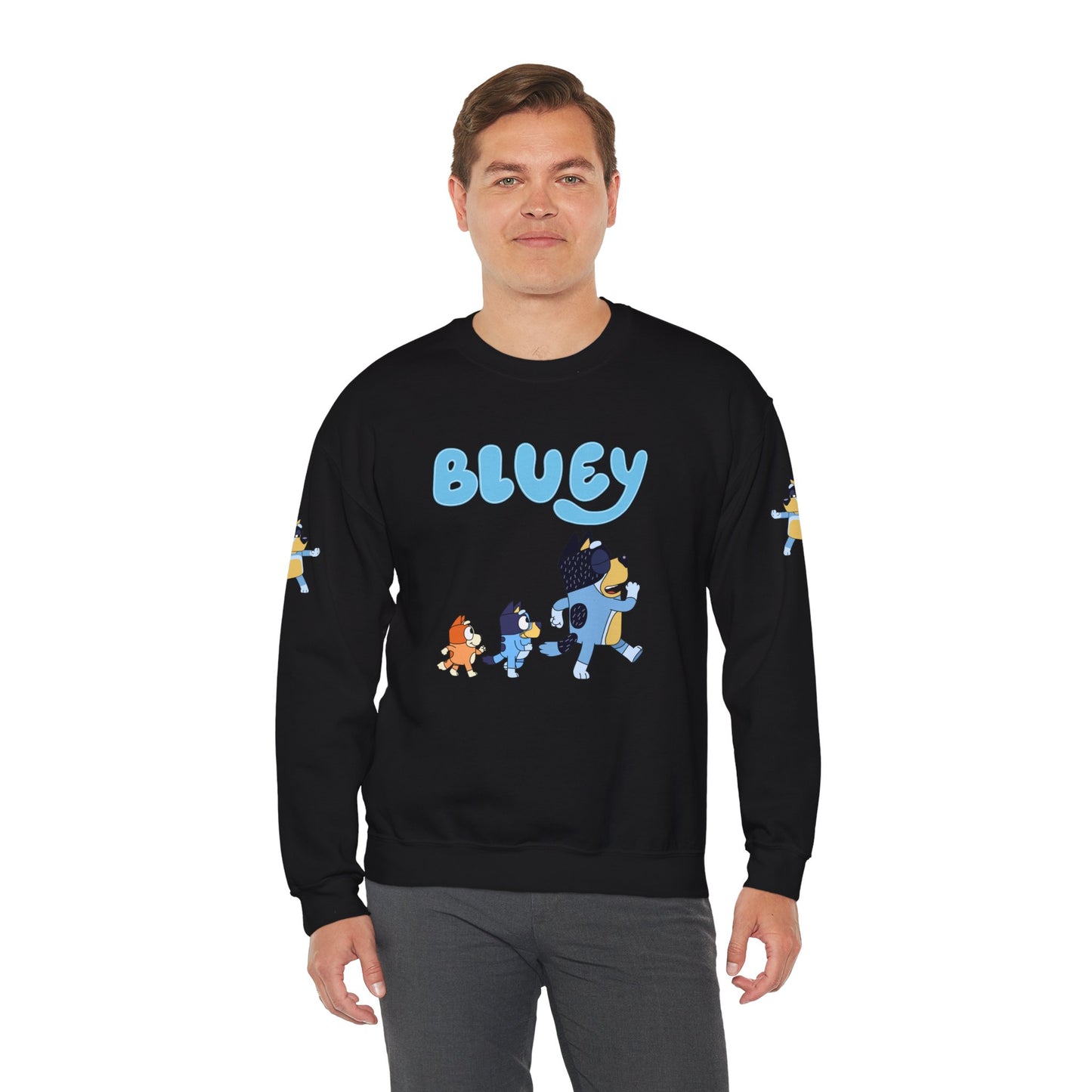 Princess Grace Bluey Family Unisex Crewneck Sweatshirt Cozy Cartoon Apparel